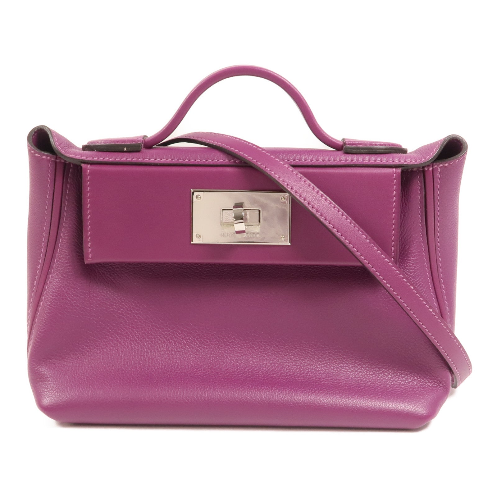 HERMES Evercolor皮革24/24 Mini手挽肩背兩用袋Anemone