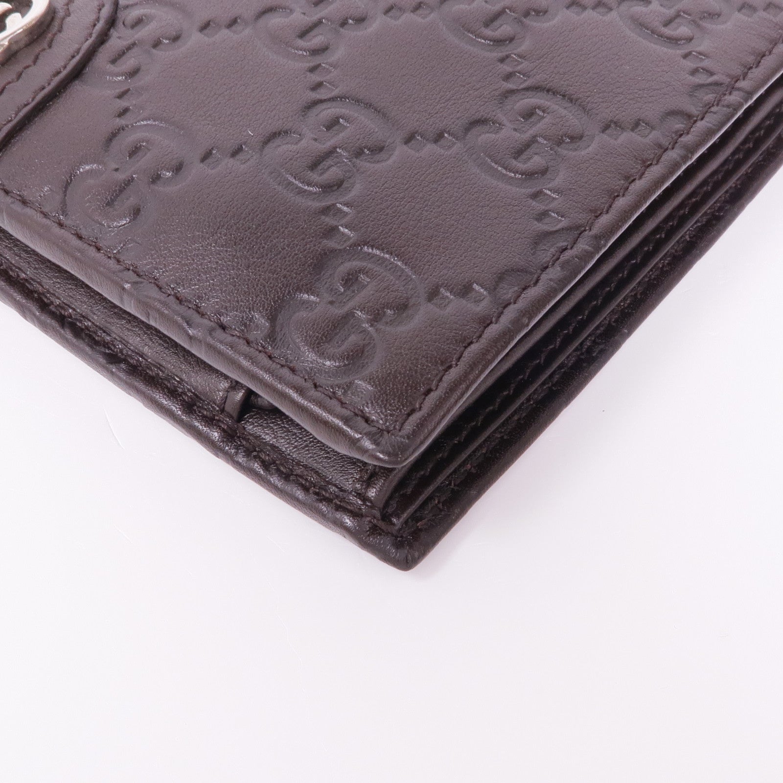 GUCCI 牛皮皮革Wallet銀扣錢包