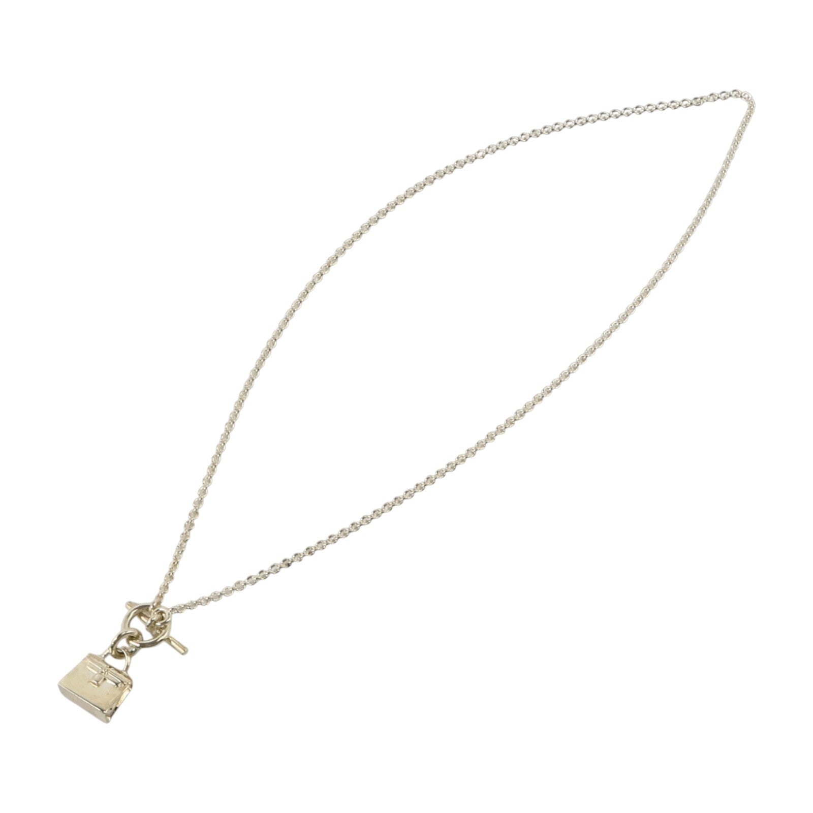 HERMES 925純銀Amulettes Kelly Pendant Necklace銀扣項鏈
