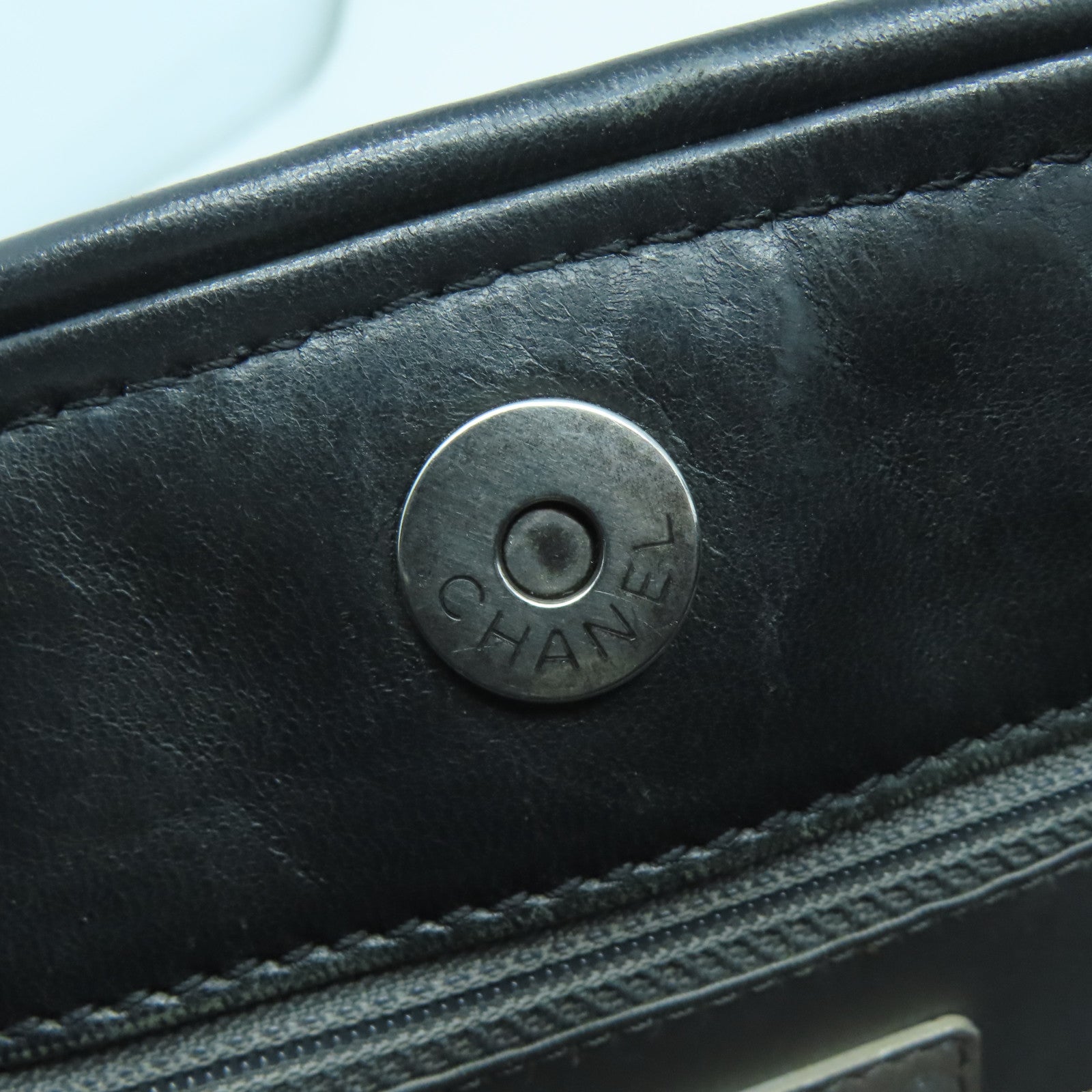 CHANEL **【激減優惠】菱格牛皮皮革Shoulder Bag銀扣肩背袋黑色