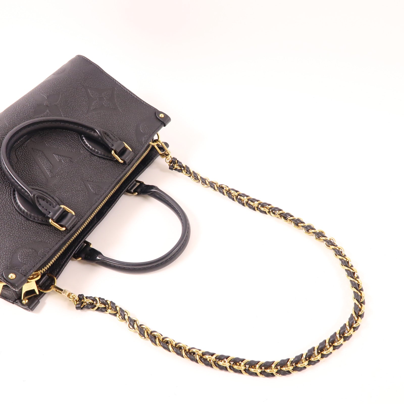 LOUIS VUITTON Monogram Empreinte OnTheGo East West金扣手挽肩背兩用袋黑色