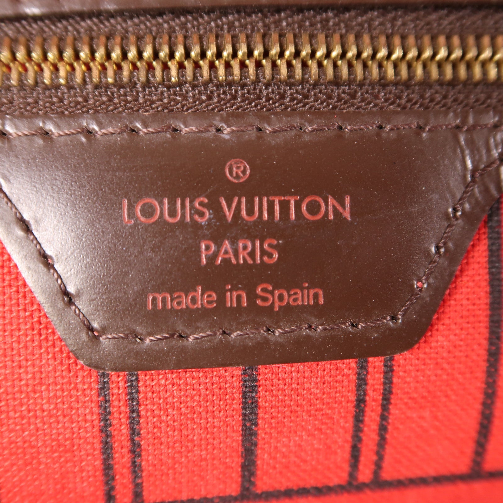LOUIS VUITTON Damier Neverfull MM金扣手挽袋/肩背袋