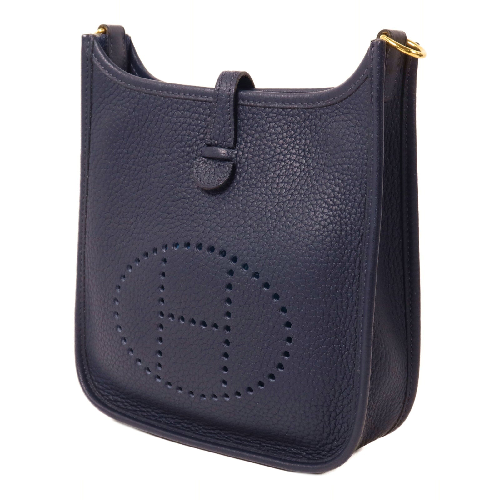 HERMES Clemence皮革Evelyne TPM肩背袋Bleu Nuit