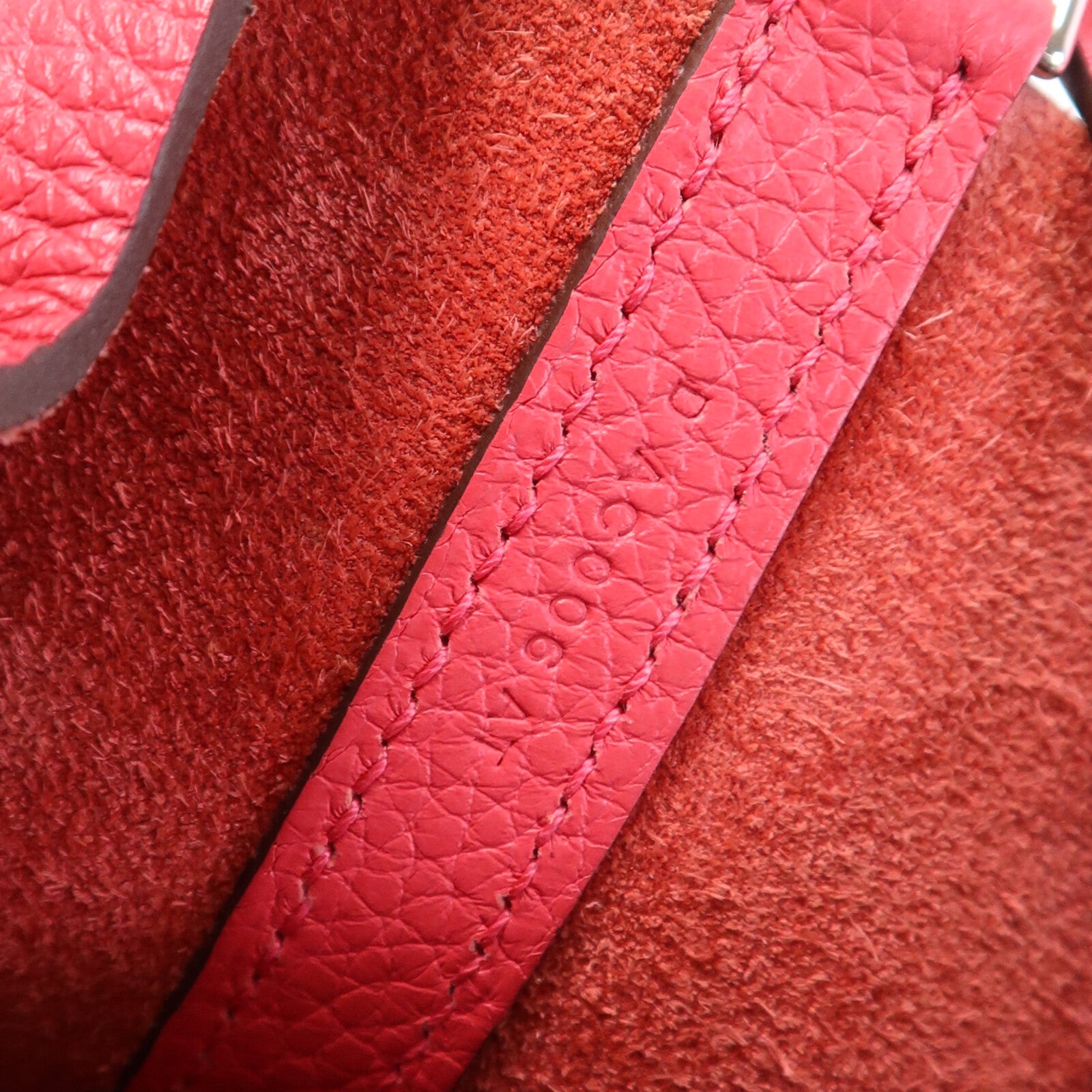 HERMES Clemence皮革Picotin MM銀扣手挽袋Rose Extreme