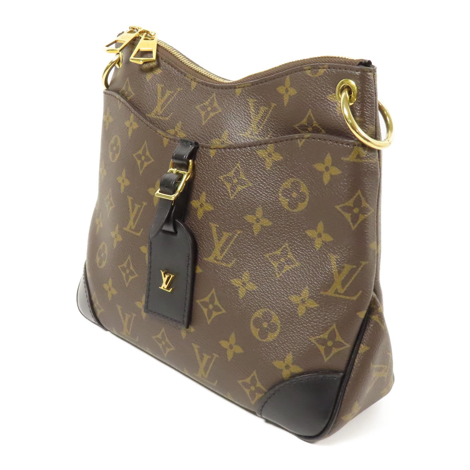 LOUIS VUITTON Monogram Macassar Odeon PM金扣手挽袋