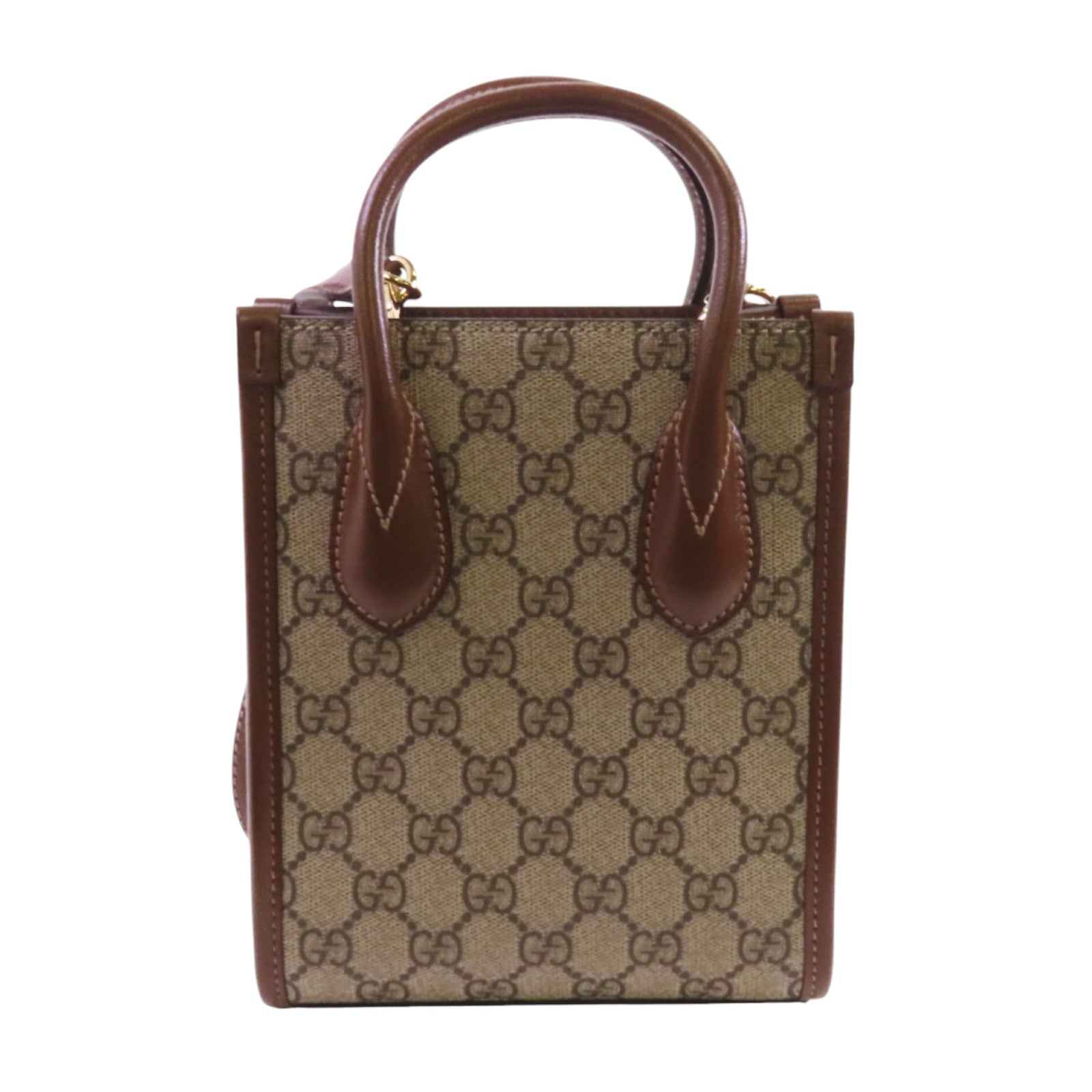 GUCCI 塗層帆布Interlocking G Mini金扣手挽肩背兩用袋