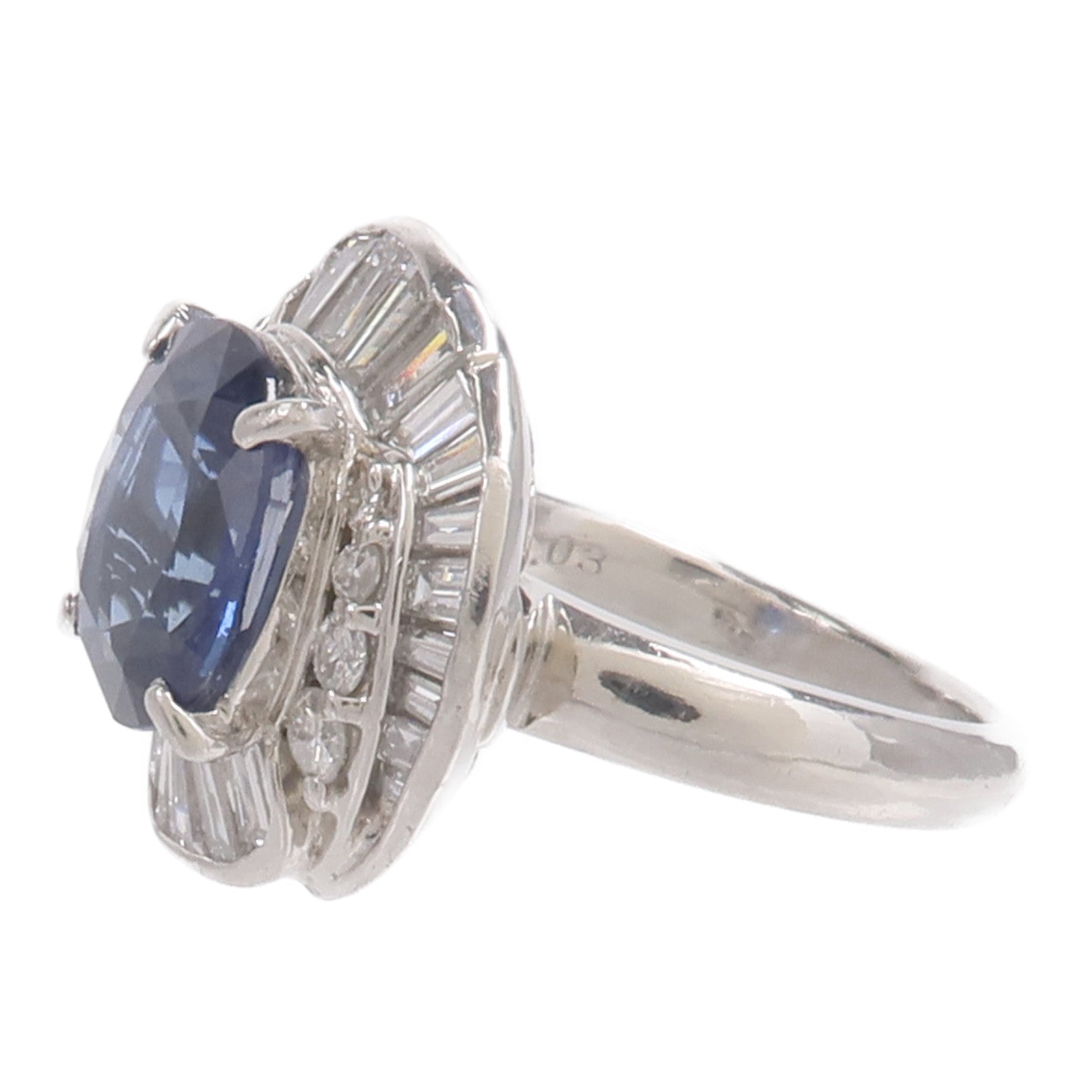 JEWELRY PT900鉑金Sapphire Diamond Ring藍寶石鑽石戒指
