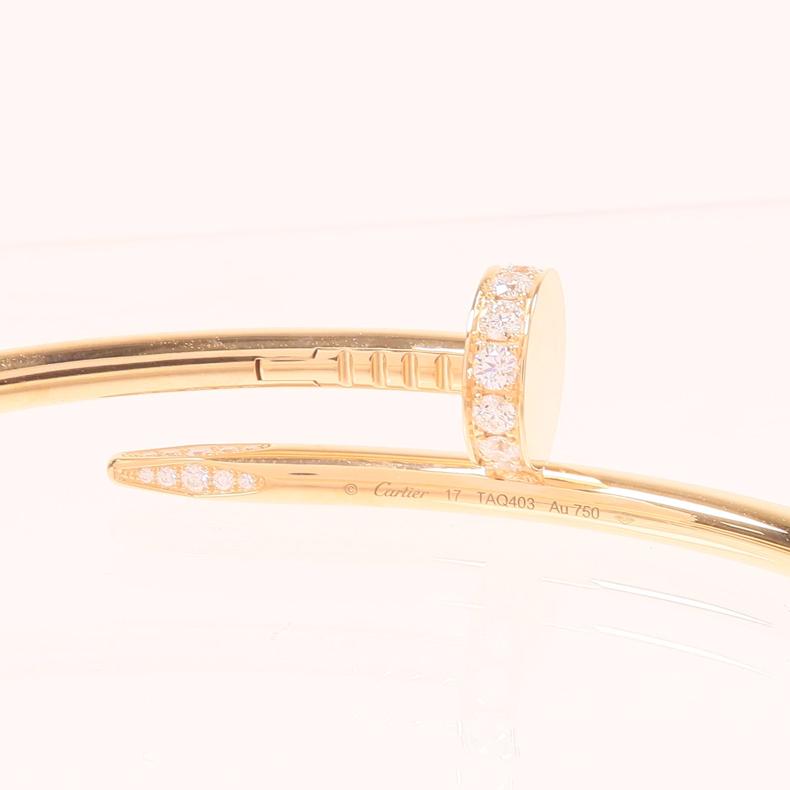 CARTIER 18K玫瑰金Juste Ur Clou Diamond鑽石手鐲Cartier#17