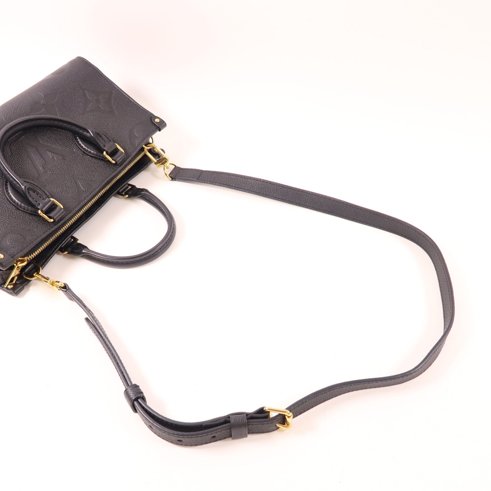 LOUIS VUITTON Monogram Empreinte OnTheGo East West金扣手挽肩背兩用袋黑色