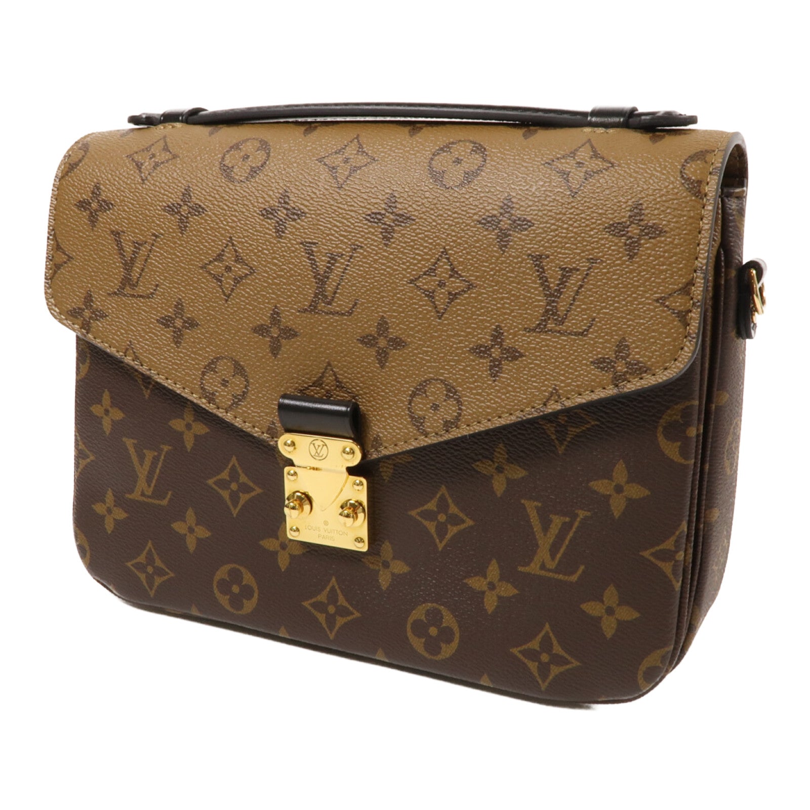 LOUIS VUITTON Monogram Reverse Pochette Metis金扣手挽肩背兩用袋