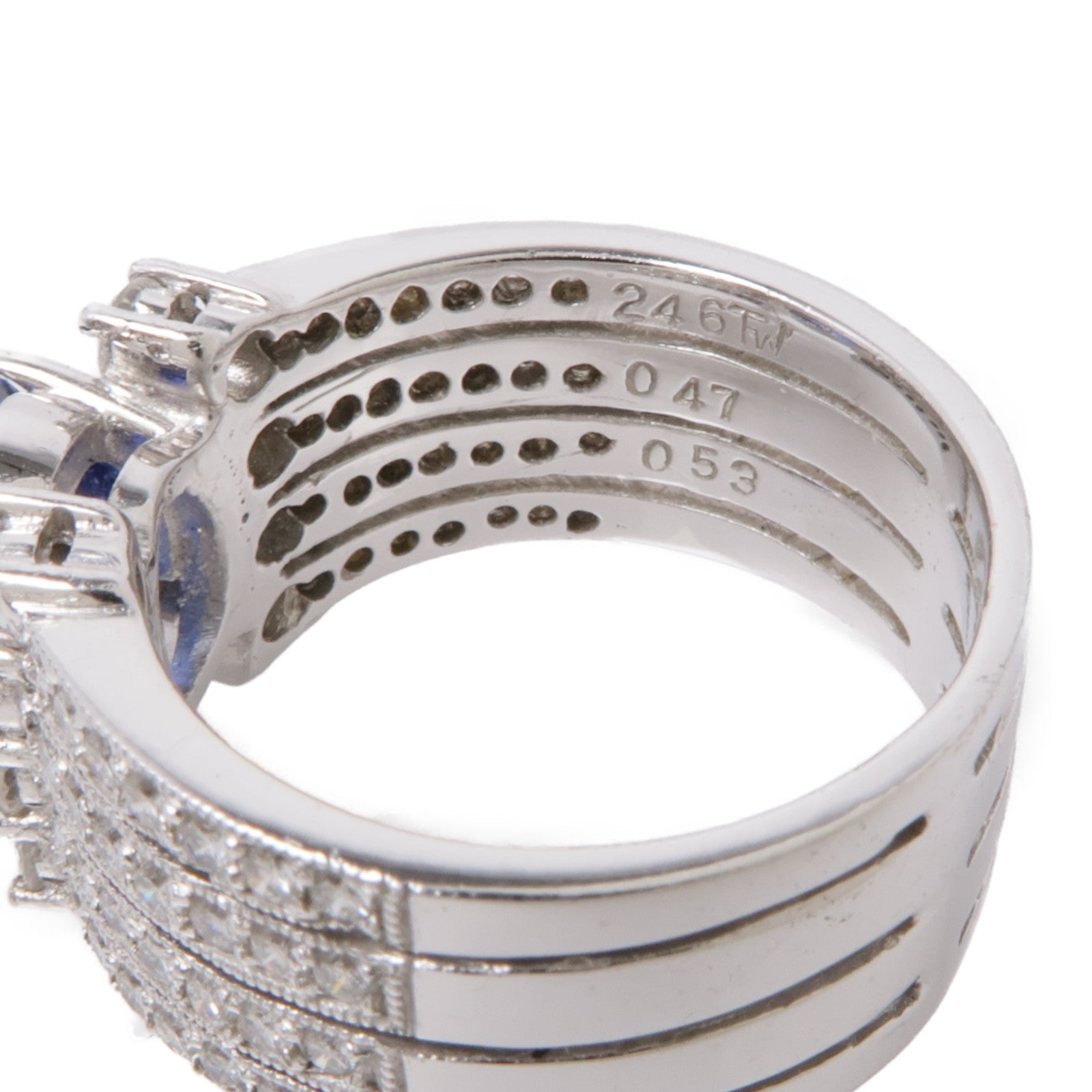 JEWELRY 18K白金/藍寶石/鑽石Sapphire Diamond Ring戒指US#5.5
