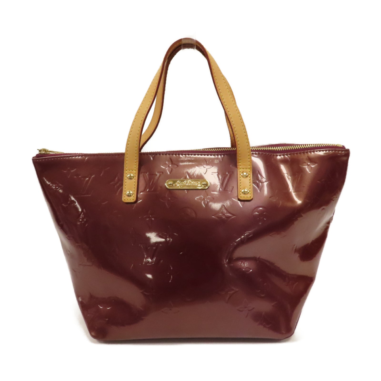 LOUIS VUITTON 【激減優惠】Monogram Vernis Bellevue金扣手挽袋酒紅色