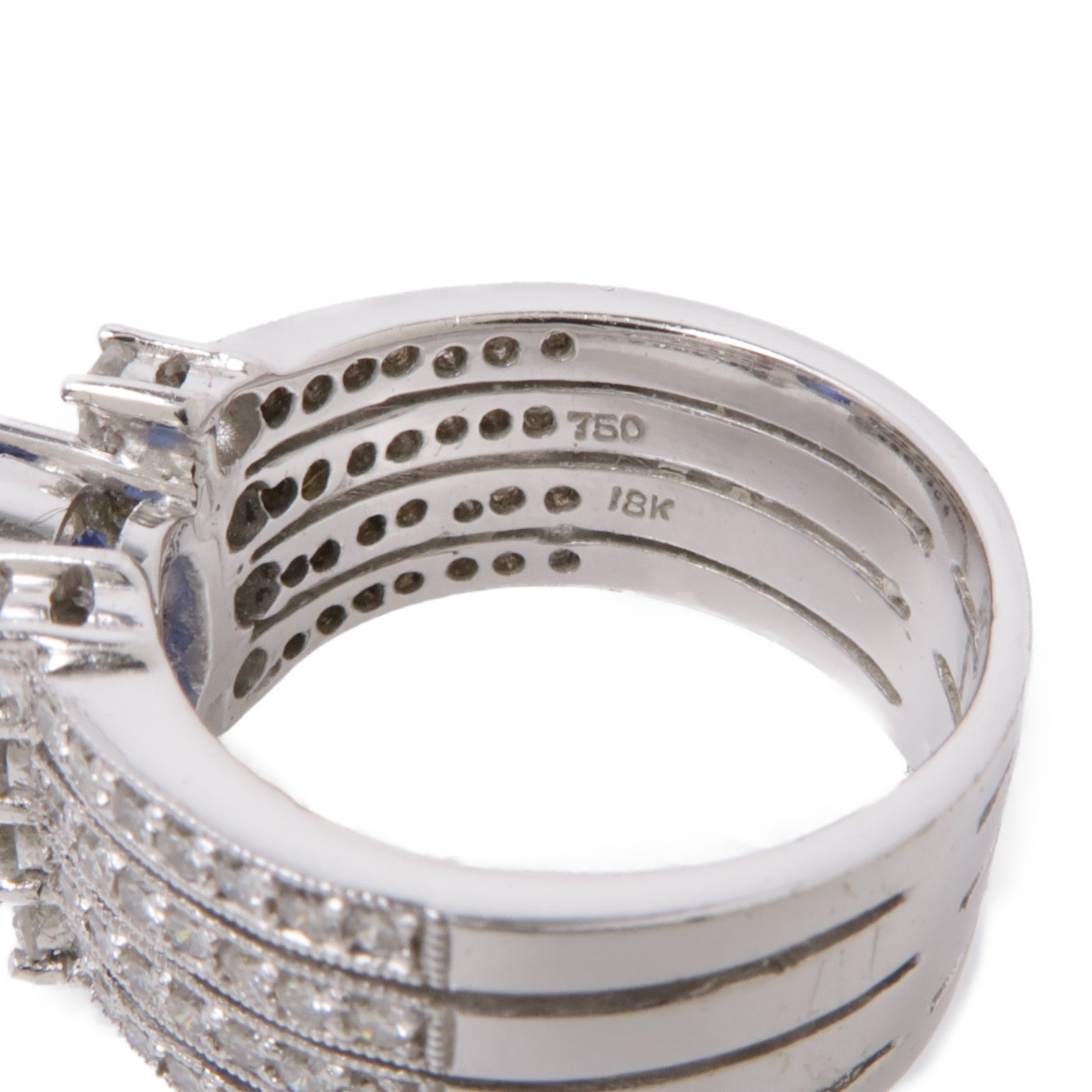 JEWELRY 18K白金/藍寶石/鑽石Sapphire Diamond Ring戒指US#5.5