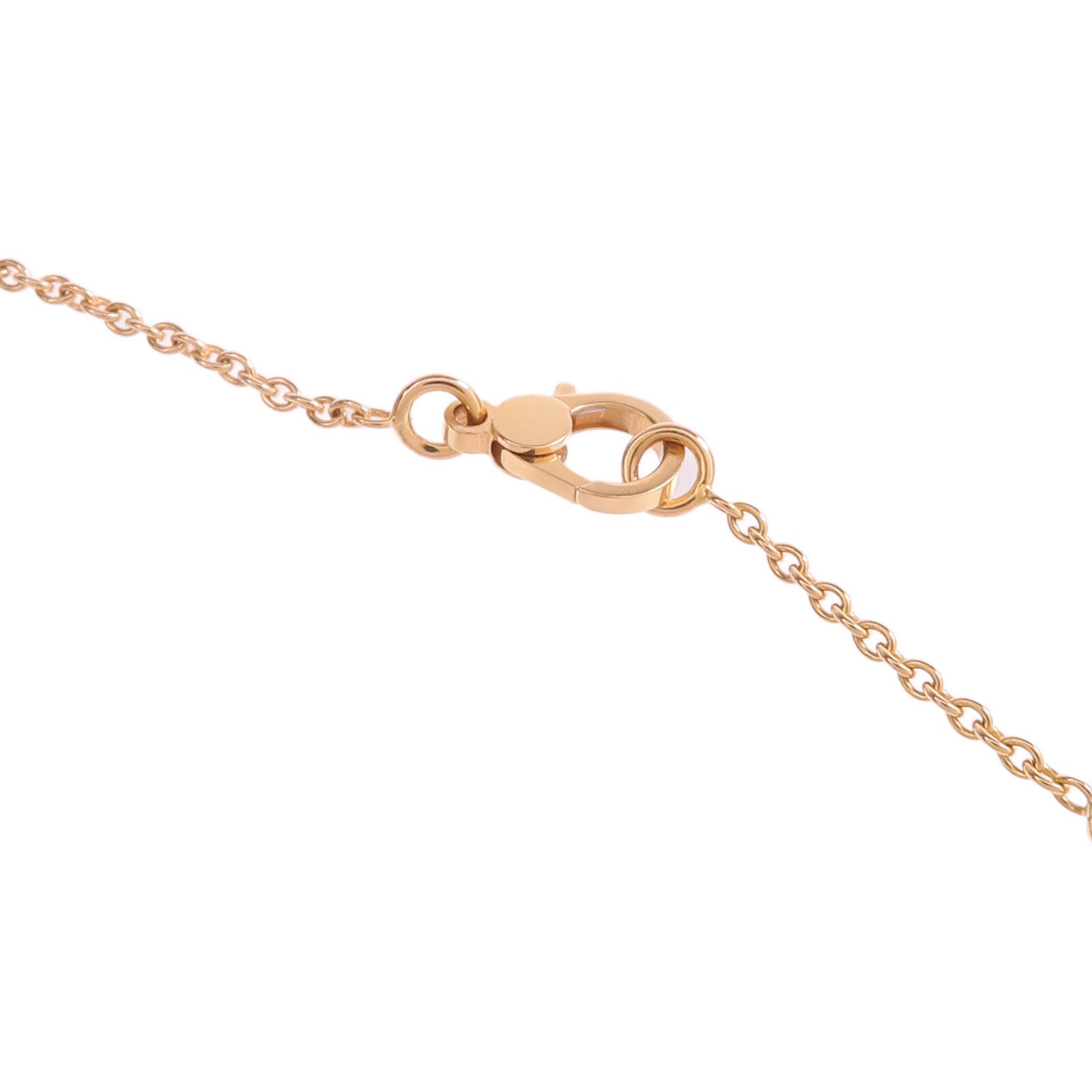 HERMES 18K玫瑰金Finesse Diamond Pendant鑽石金扣項鏈