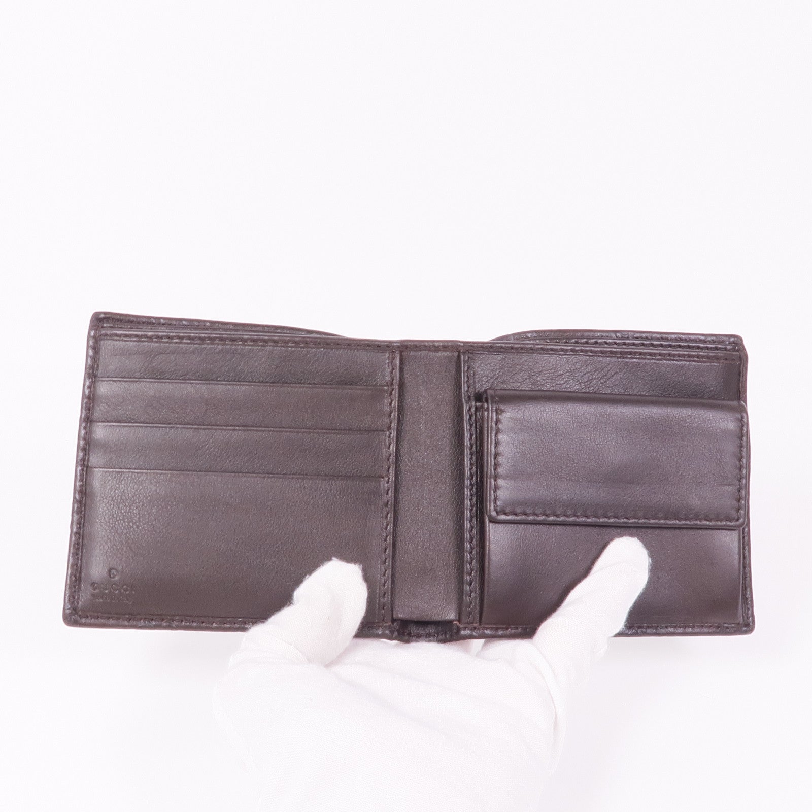 GUCCI 牛皮皮革Wallet銀扣錢包