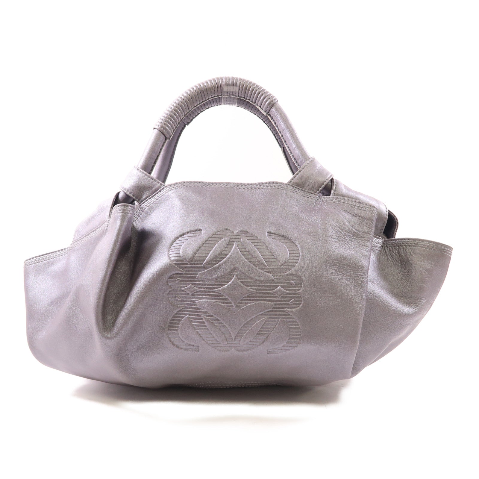 LOEWE 羊皮皮革Mistral銀扣手挽袋