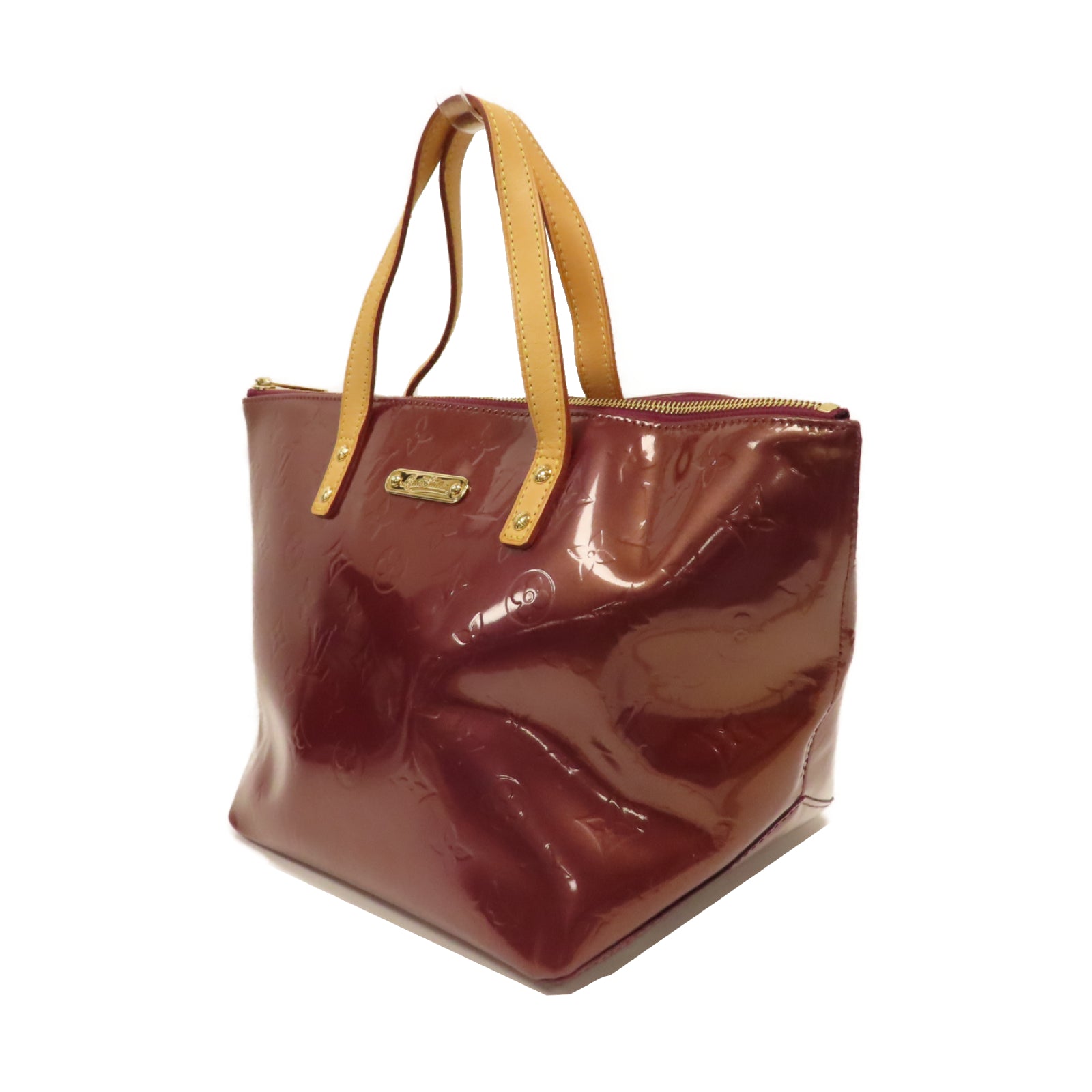 LOUIS VUITTON 【激減優惠】Monogram Vernis Bellevue金扣手挽袋酒紅色