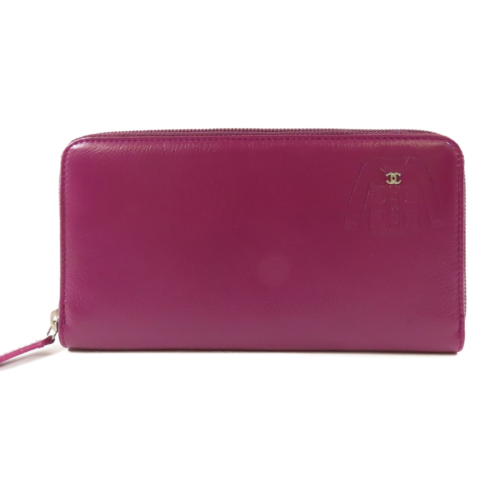 CHANEL 【激減優惠】牛皮皮革Wallet銀扣長錢包