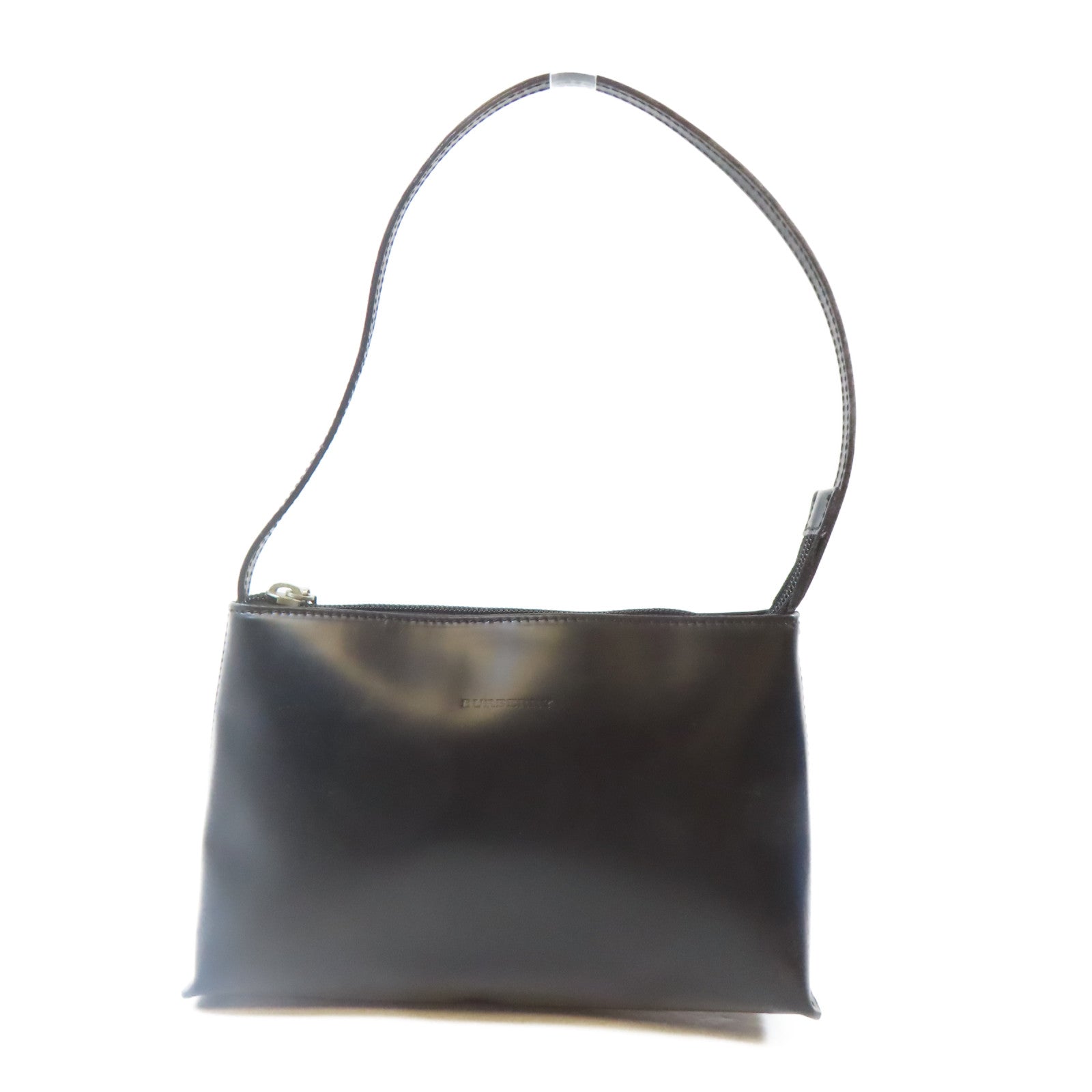 BURBERRY 牛皮皮革Shoulder Bag銀扣肩背袋黑色
