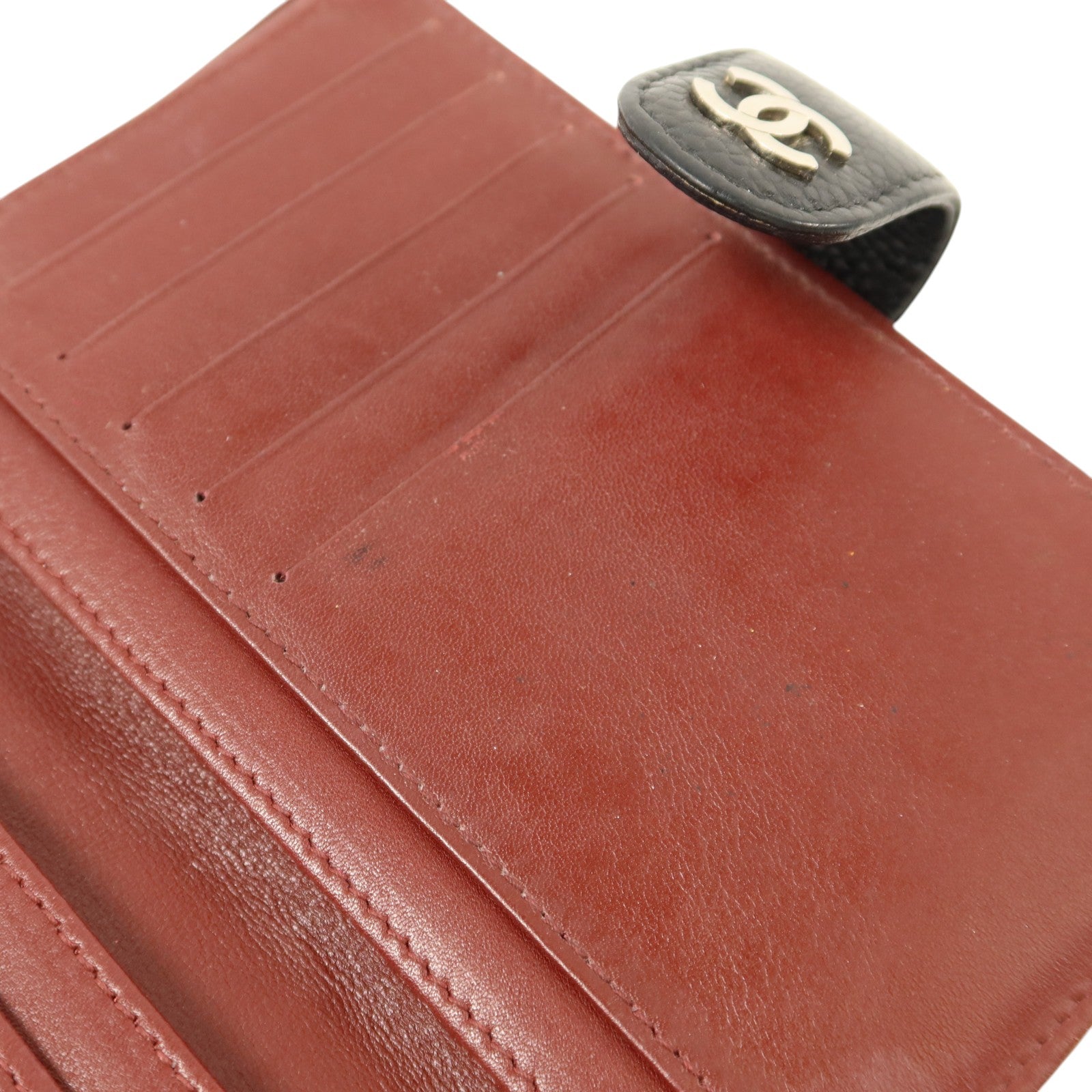 CHANEL 牛皮皮革Wallet銀扣長錢包