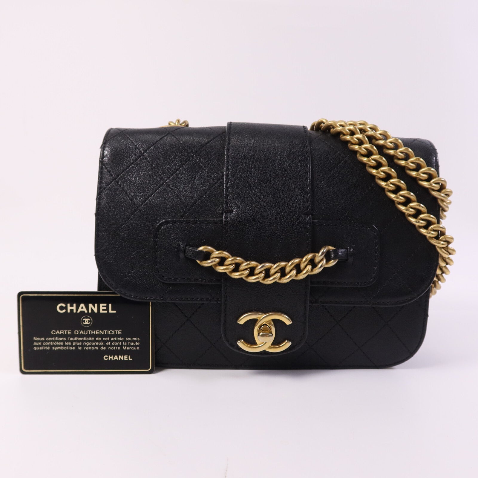 CHANEL 【激減優惠】牛皮皮革Chain Shoulder Bag金扣鏈帶肩背袋