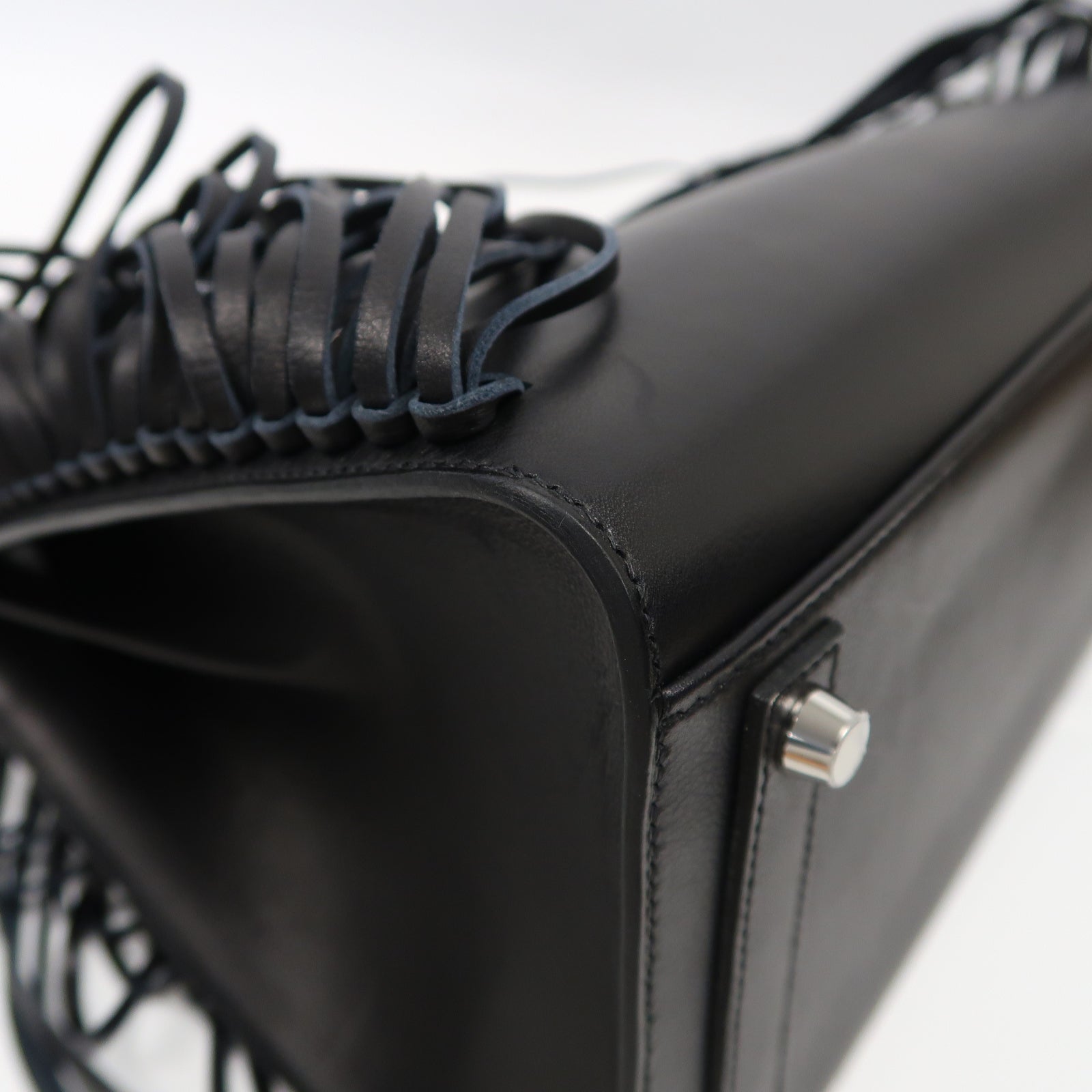 HERMES 【激減優惠】皮革Birkin 35銀扣手挽袋黑色