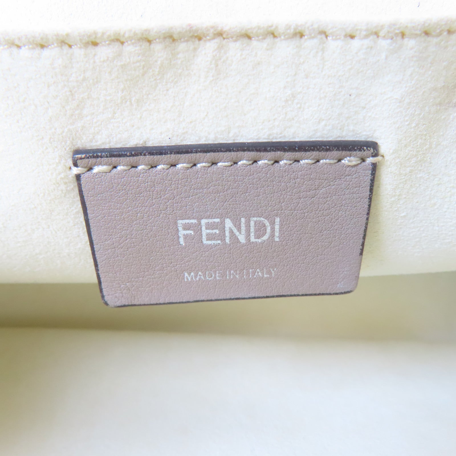 FENDI 牛皮皮革Shoulder Bag金扣/銀扣手挽肩背兩用袋白色/淺藍色