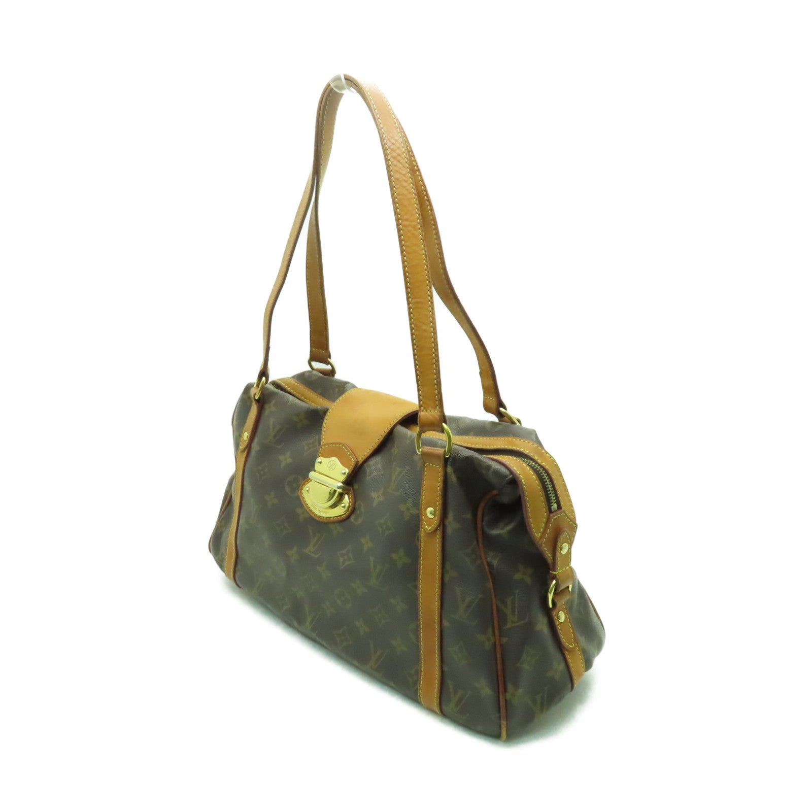 LOUIS VUITTON 【激減優惠】Monogram Stresa GM金扣肩背袋啡色