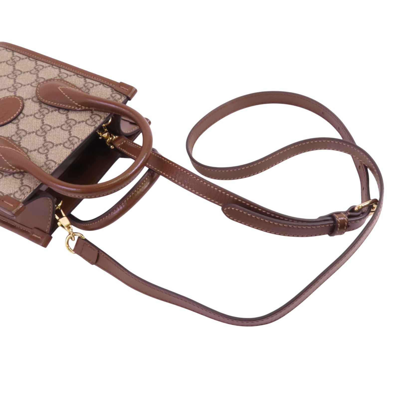 GUCCI 塗層帆布Interlocking G Mini金扣手挽肩背兩用袋