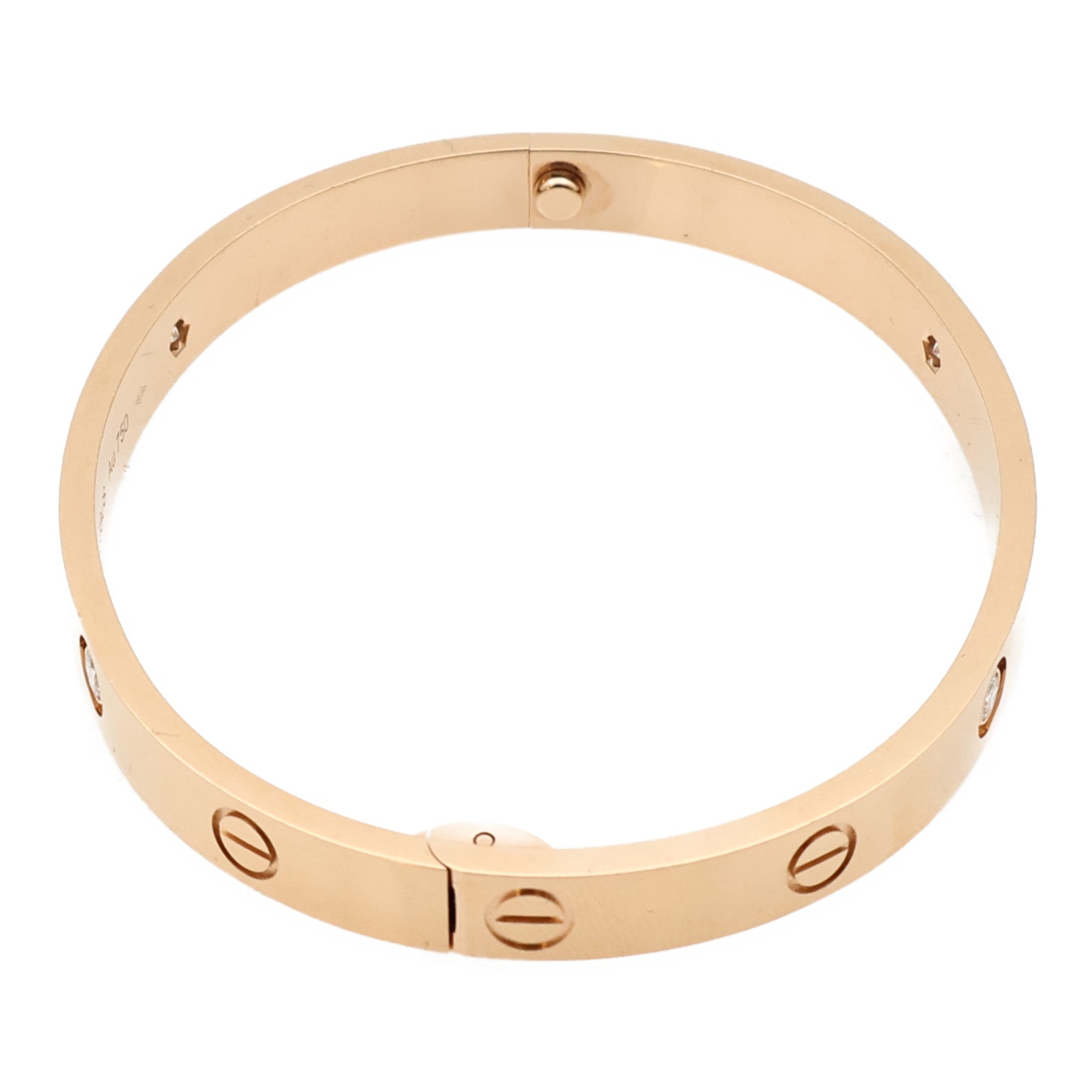 CARTIER 18K玫瑰金Love Bangle 4P Diamonds鑽石手鐲