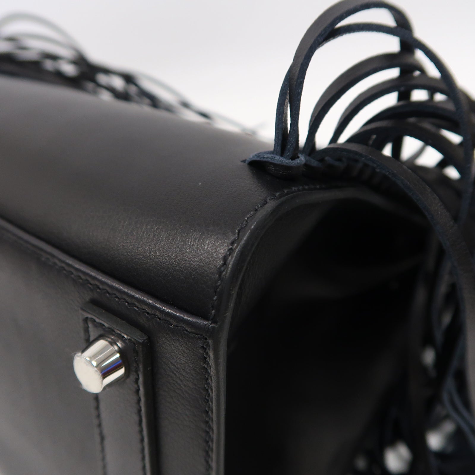 HERMES 【激減優惠】皮革Birkin 35銀扣手挽袋黑色