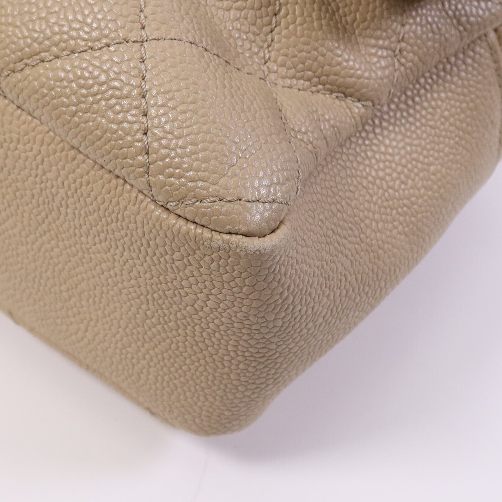 CHANEL 牛皮皮革Easy Jumbo Flap Bag銀扣鏈帶肩背袋