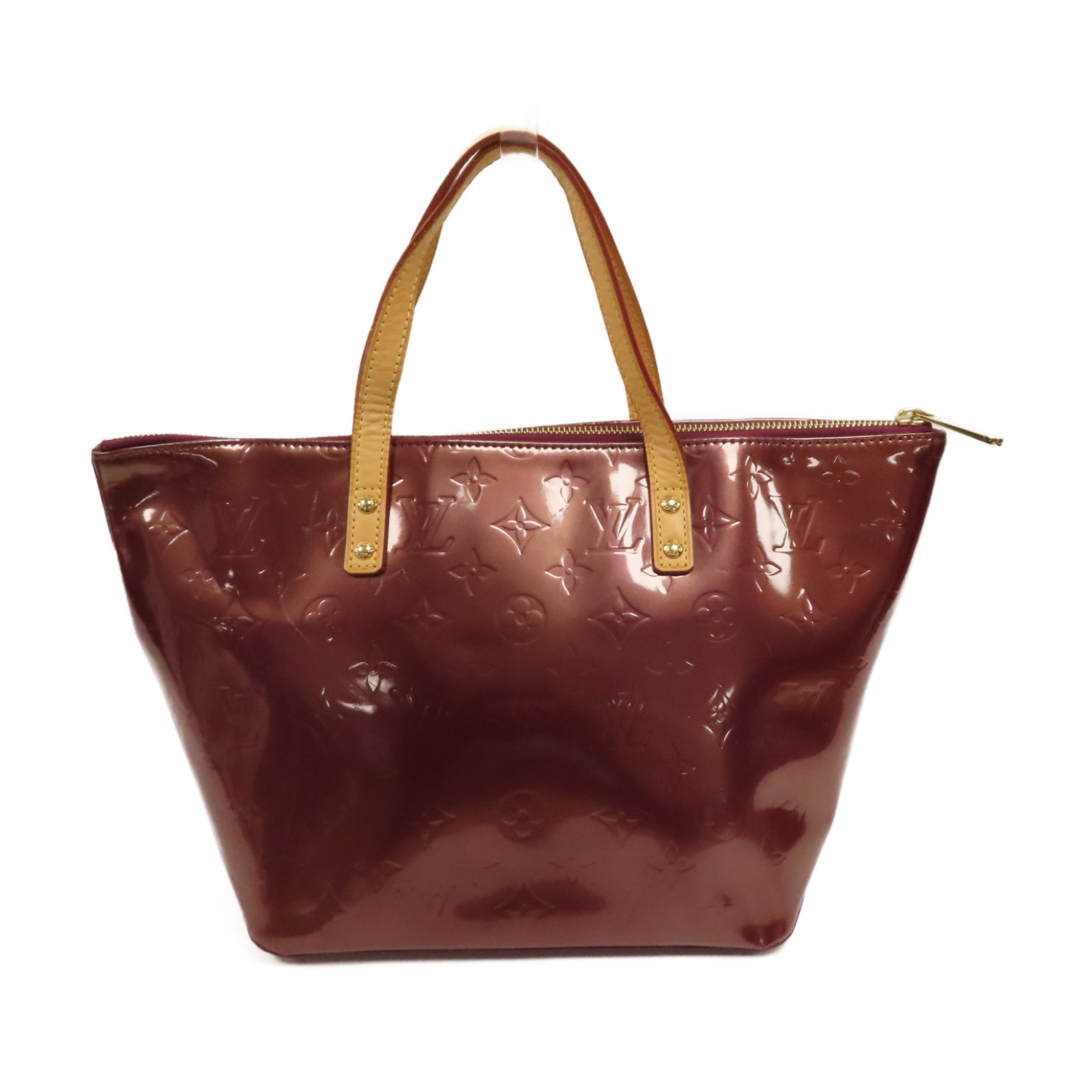 LOUIS VUITTON 【激減優惠】Monogram Vernis Bellevue金扣手挽袋酒紅色