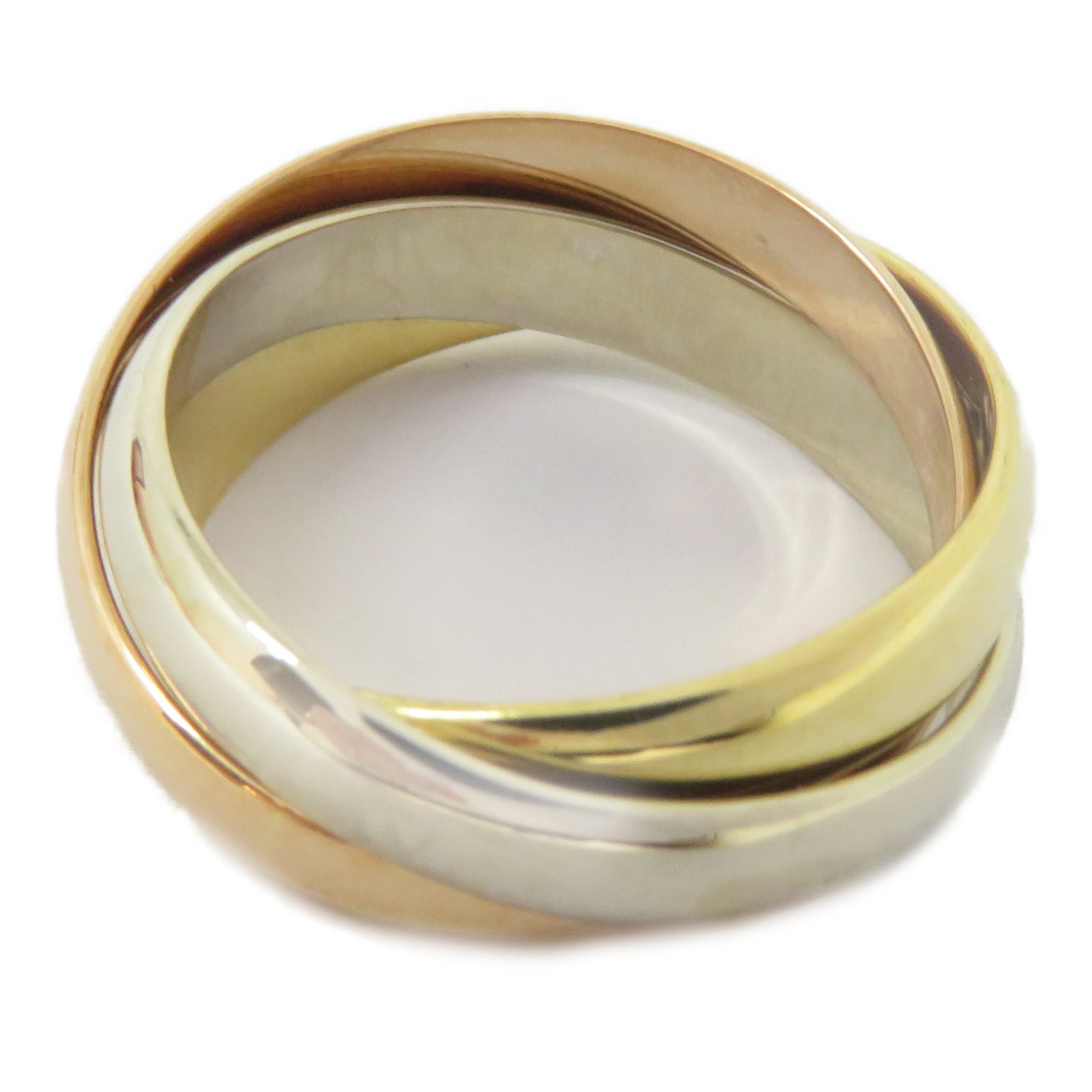 CARTIER 18K黃金/白金/玫瑰金Trinity戒指Cartier#50/US#5.25