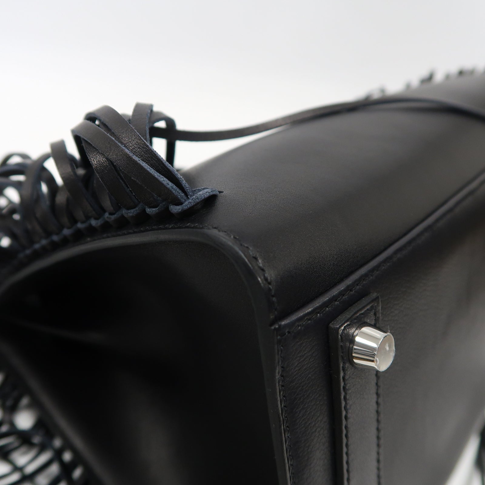 HERMES 【激減優惠】皮革Birkin 35銀扣手挽袋黑色