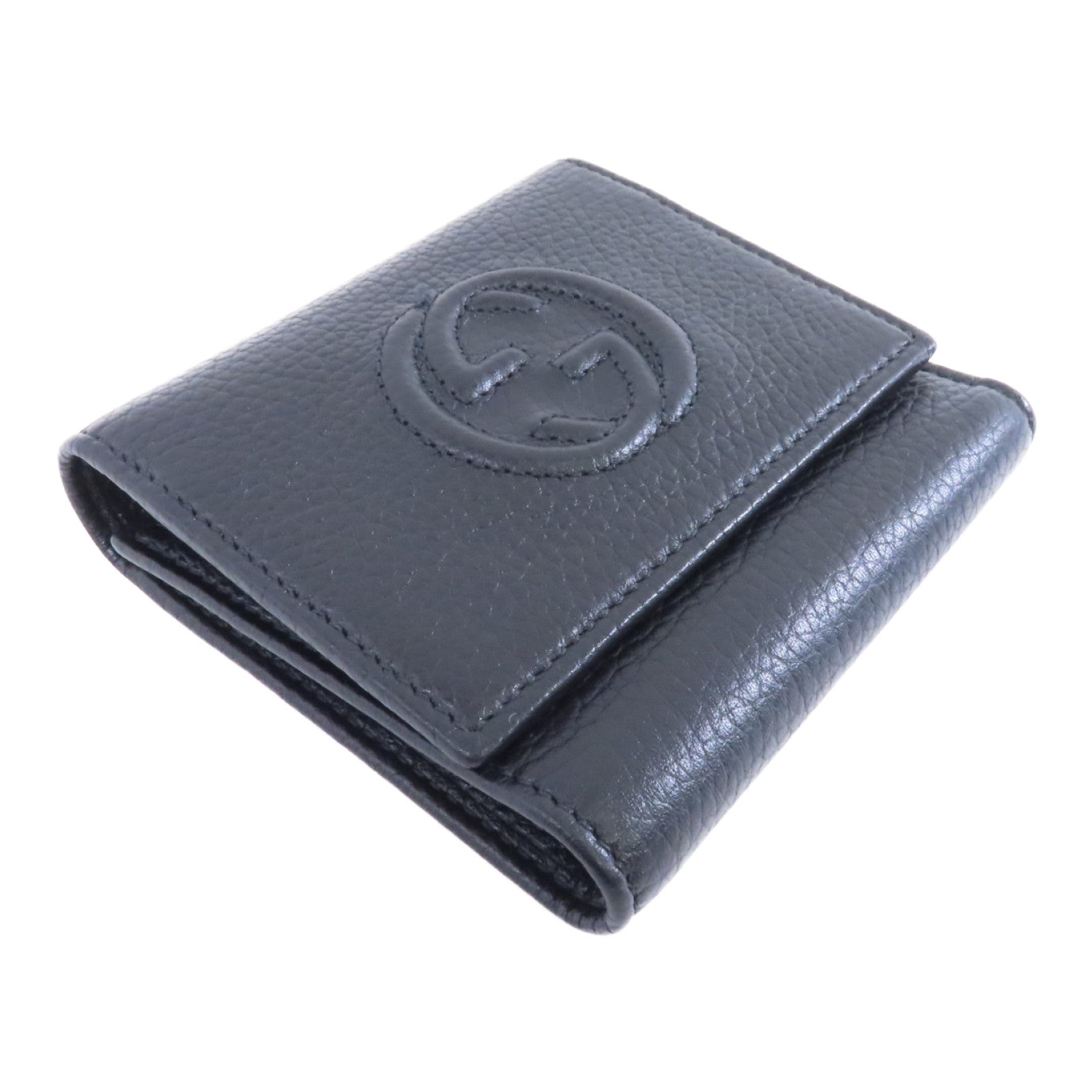 GUCCI 牛皮皮革Wallet金扣錢包黑色