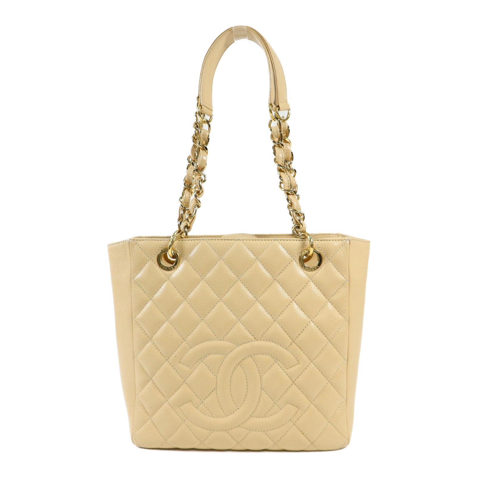 CHANEL 牛皮皮革PST Petite Shopping Tote Bag金扣肩背袋