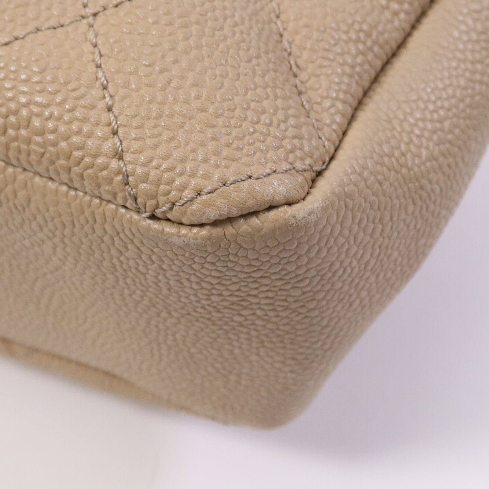 CHANEL 牛皮皮革Easy Jumbo Flap Bag銀扣鏈帶肩背袋