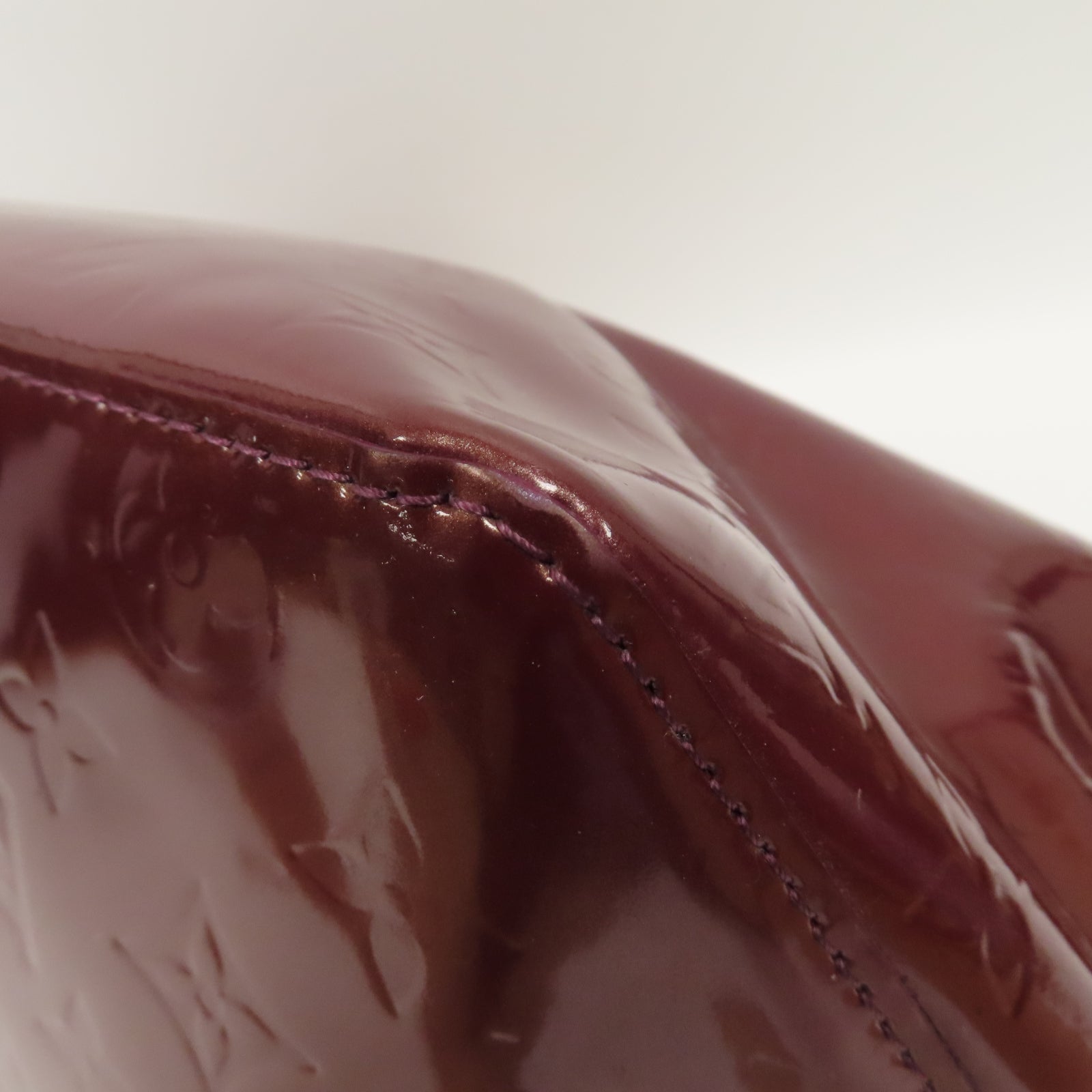 LOUIS VUITTON 【激減優惠】Monogram Vernis Bellevue金扣手挽袋酒紅色