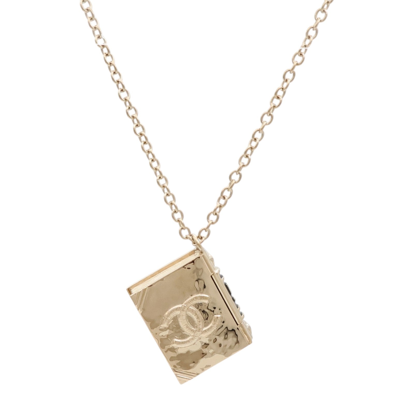 CHANEL 金屬/琺瑯Lion Book Locket項鍊