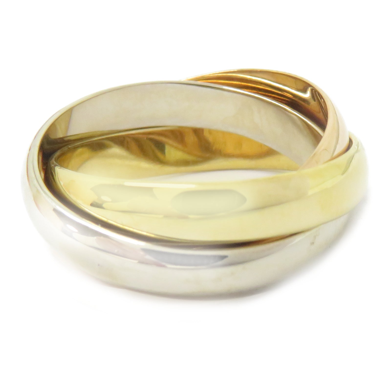 CARTIER 18K黃金/白金/玫瑰金Trinity戒指Cartier#50/US#5.25