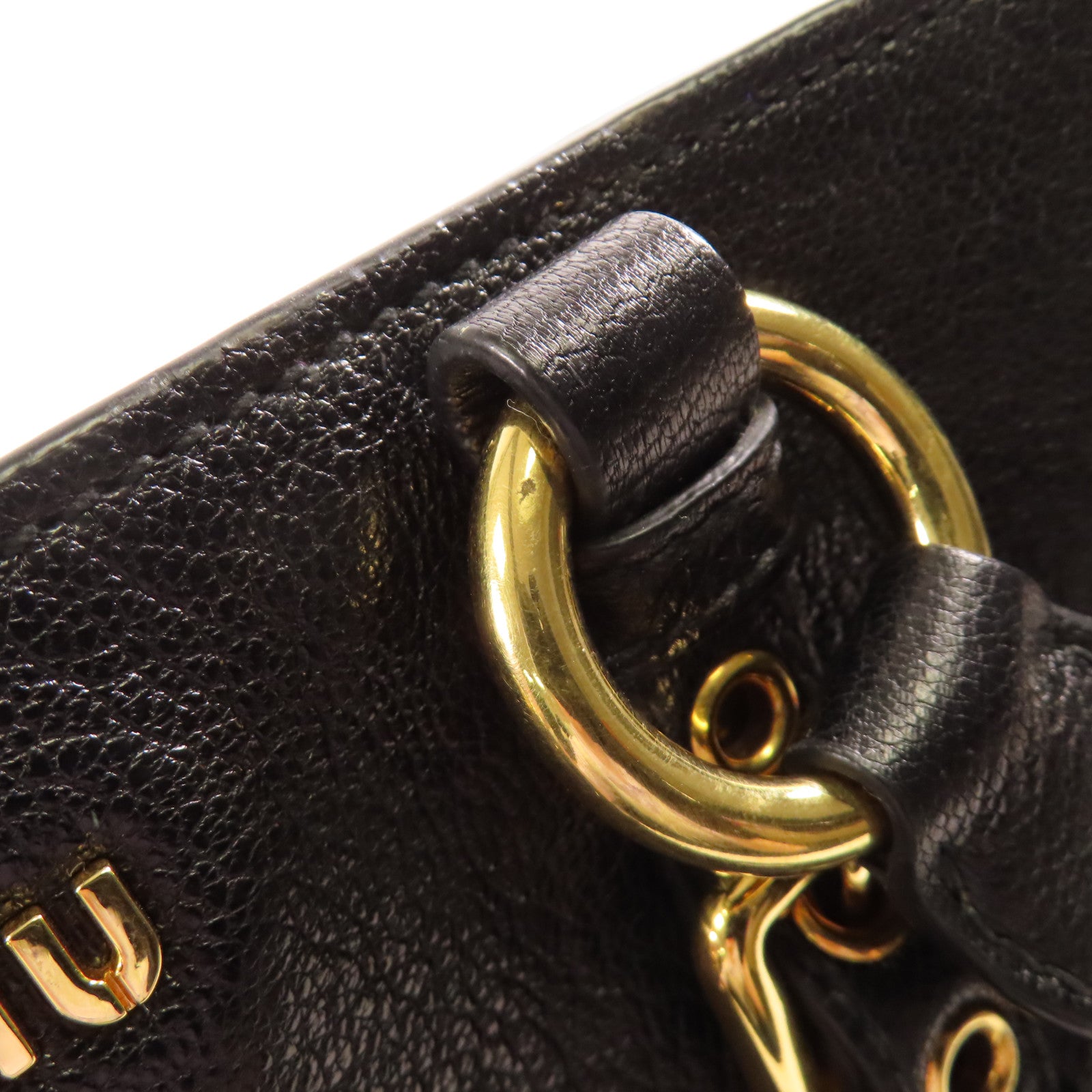 Miu Miu 皮革2 Way Bag金扣手挽肩背兩用袋