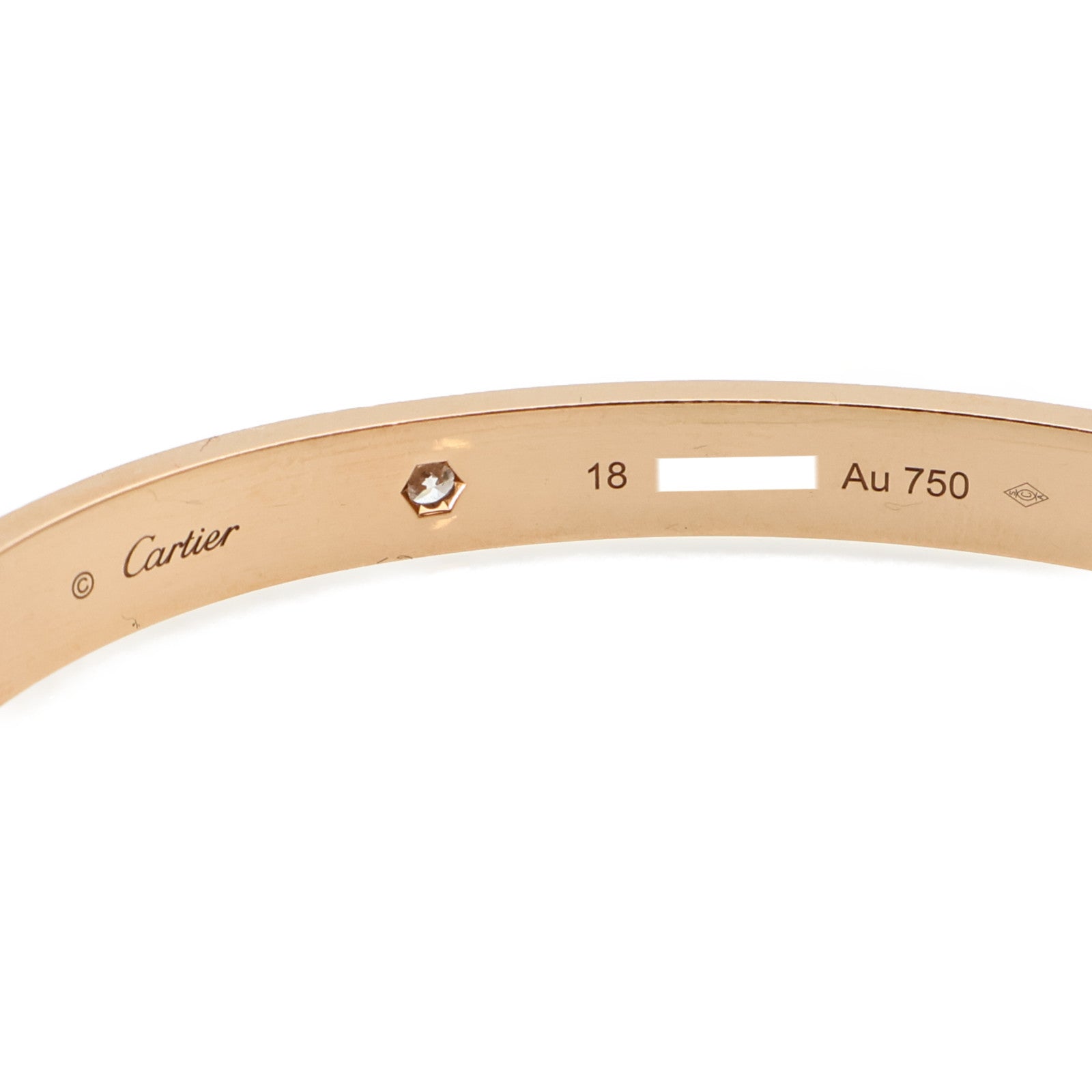 CARTIER 18K玫瑰金Love Bangle 4P Diamonds鑽石手鐲