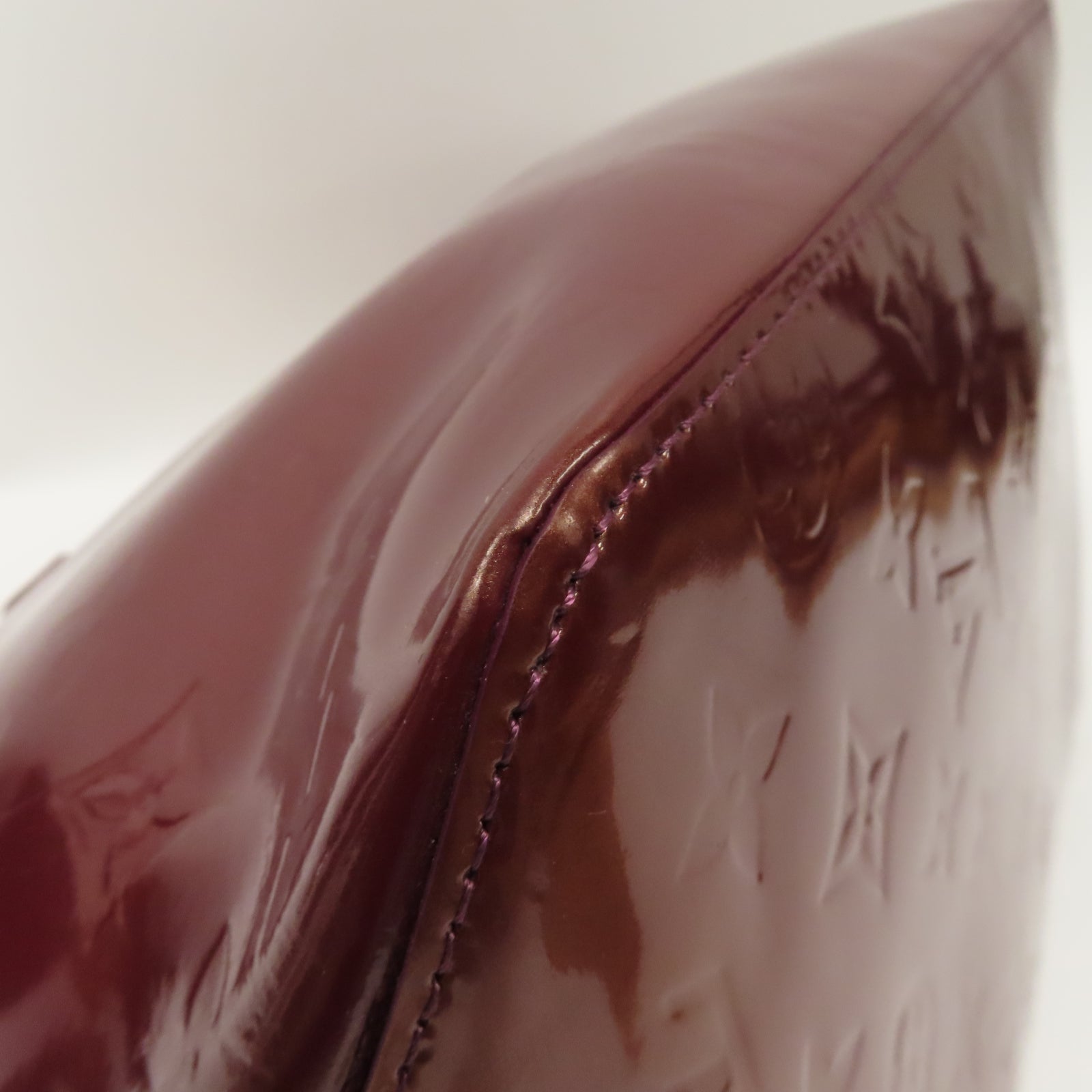 LOUIS VUITTON 【激減優惠】Monogram Vernis Bellevue金扣手挽袋酒紅色