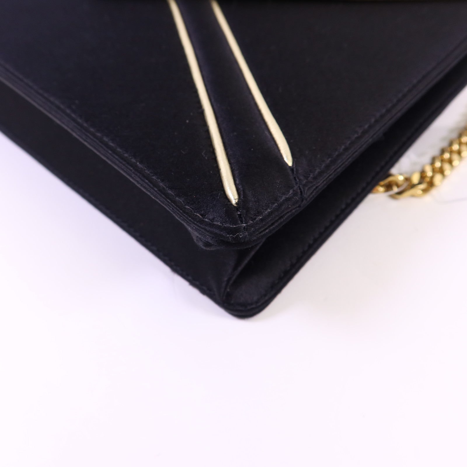 SAINT LAURENT 絨布Sac Ming Jamie金扣鏈帶肩背袋