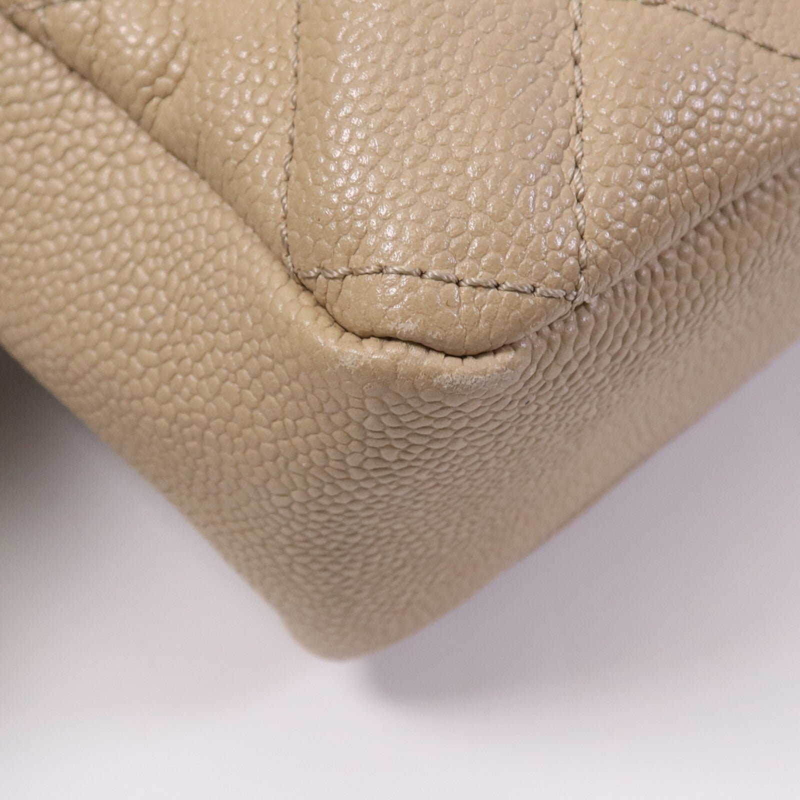 CHANEL 牛皮皮革Easy Jumbo Flap Bag銀扣鏈帶肩背袋