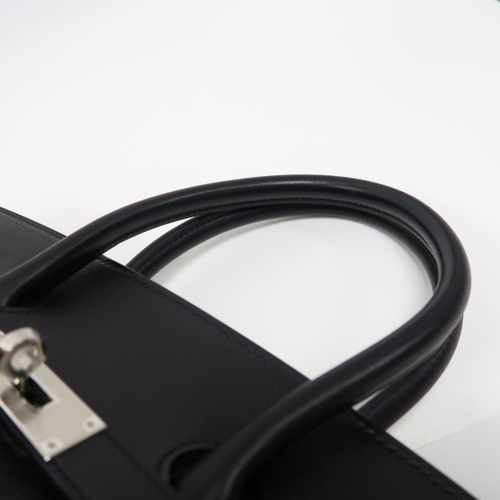 HERMES 【激減優惠】皮革Birkin 35銀扣手挽袋黑色