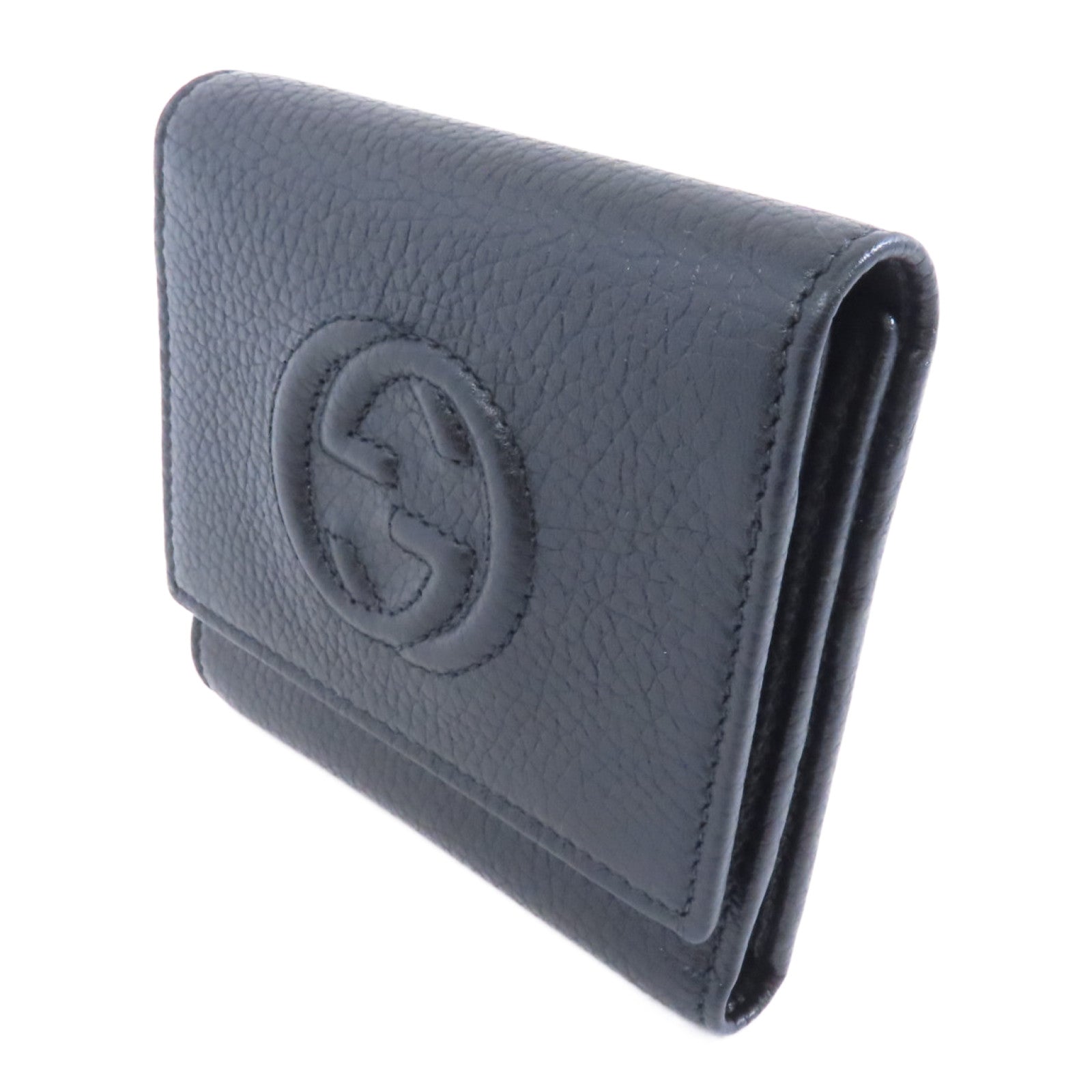 GUCCI 牛皮皮革Wallet金扣錢包黑色