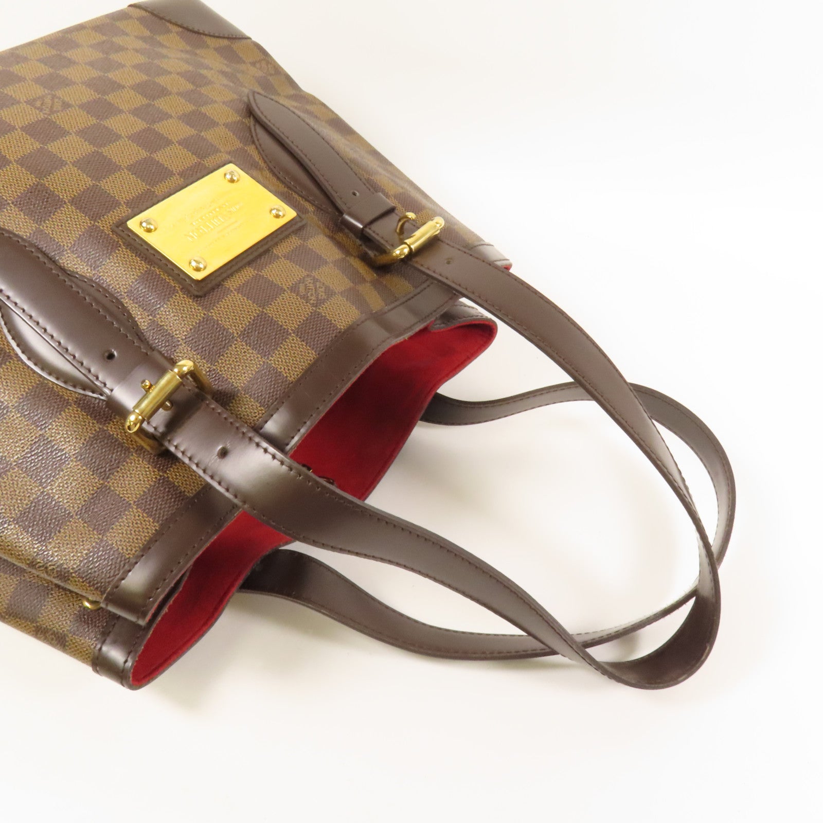 LOUIS VUITTON Damier Hampstead MM金扣手挽袋