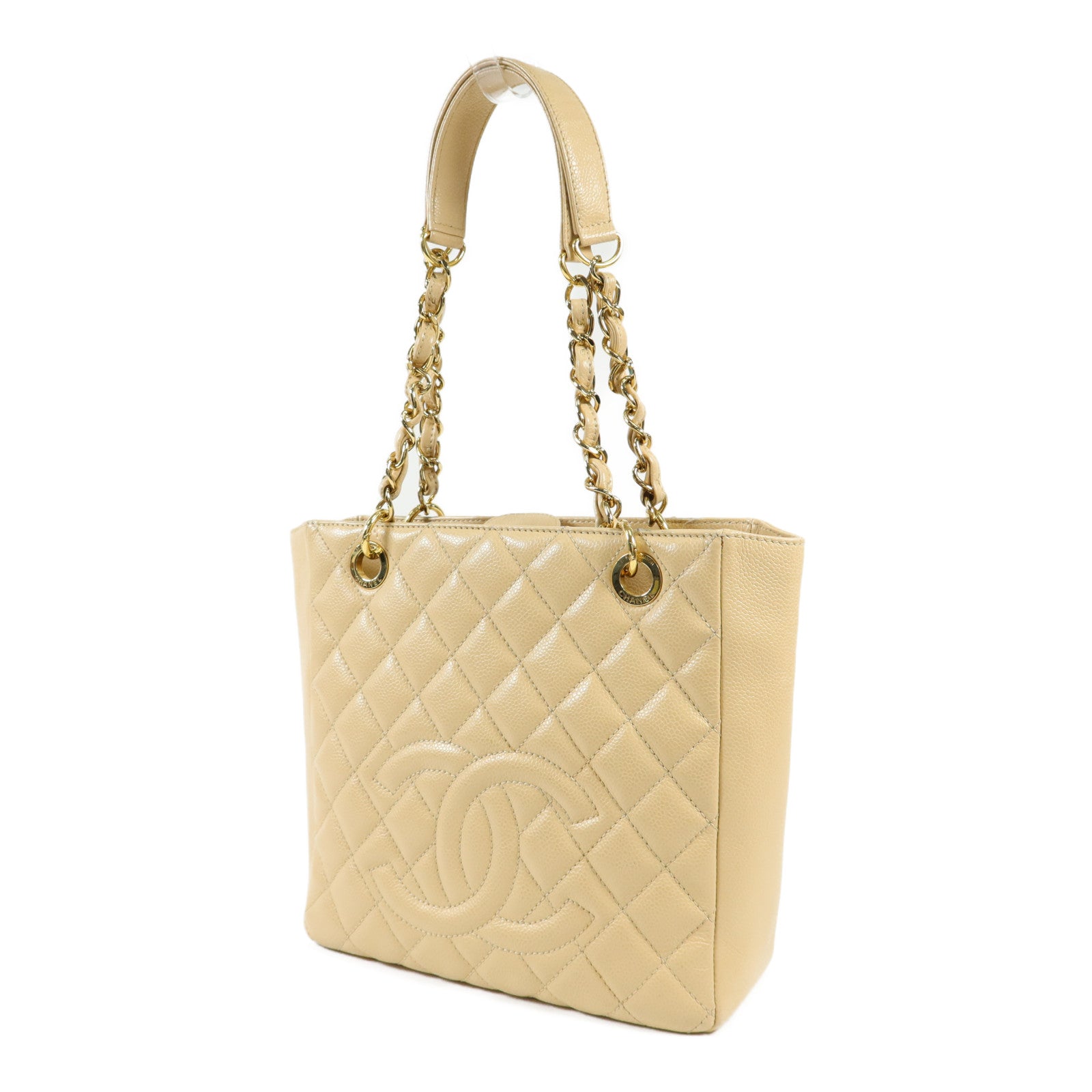 CHANEL 牛皮皮革PST Petite Shopping Tote Bag金扣肩背袋